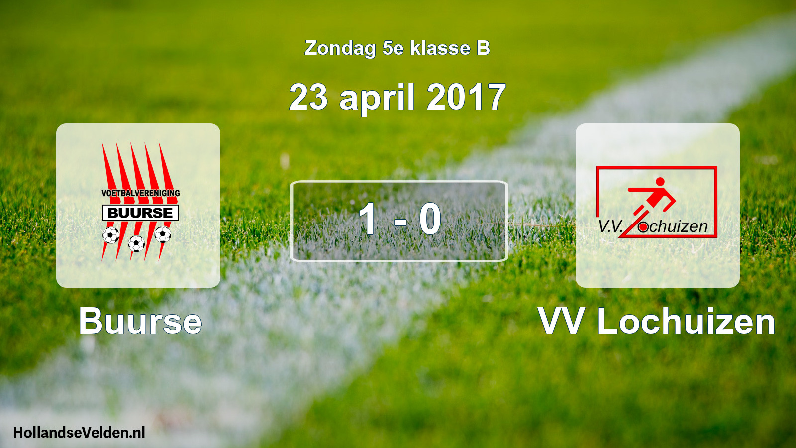 Total number of matches played: Buurse - VV Lochuizen 1 - 0 (23 April 2017)