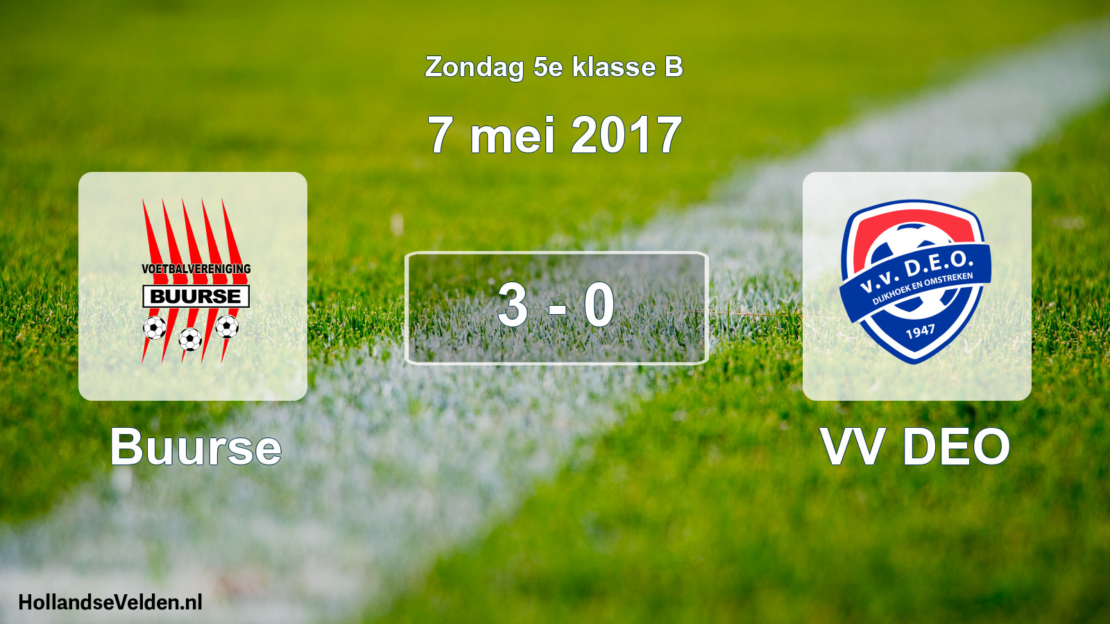 Total number of matches played: Buurse - VV DEO 3 - 0 (7 May 2017)