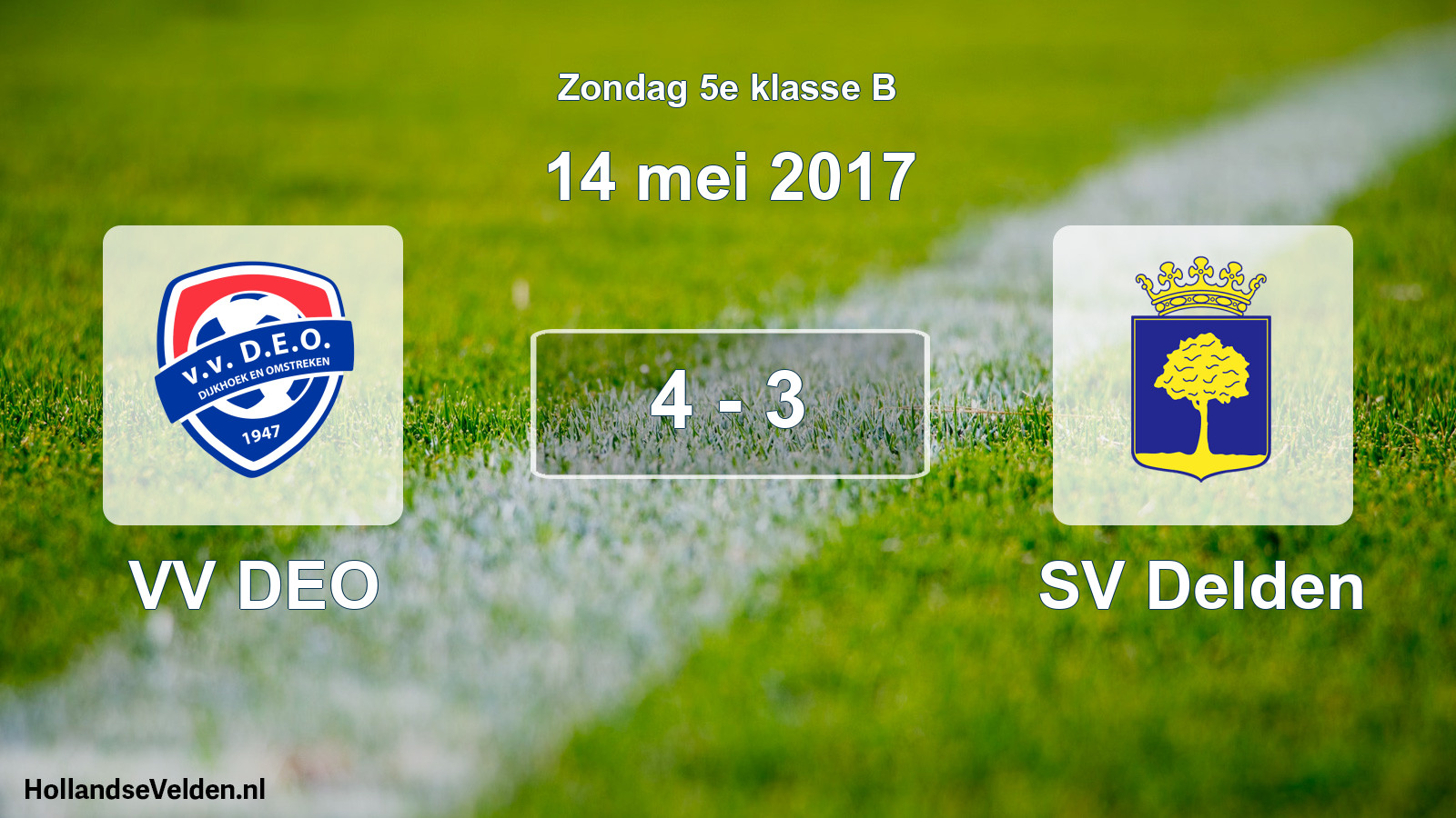 Total number of matches played: VV DEO - SV Delden 4 - 3 (14 May 2017)