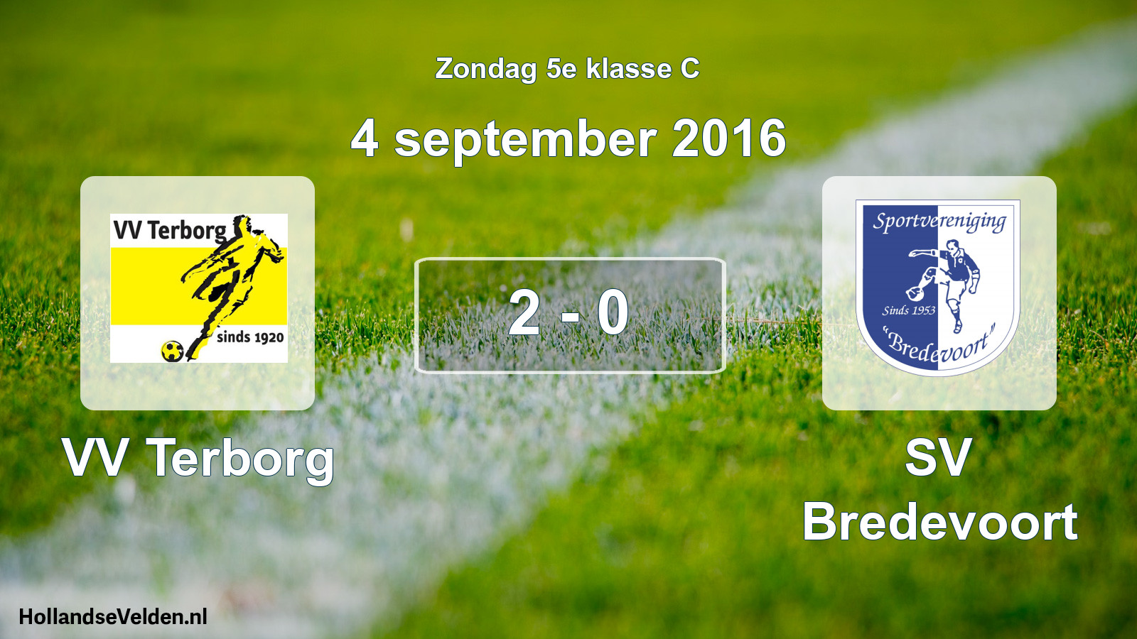 Total number of matches played: VV Terborg - SV Bredevoort 2 - 0 (4 September 2016)