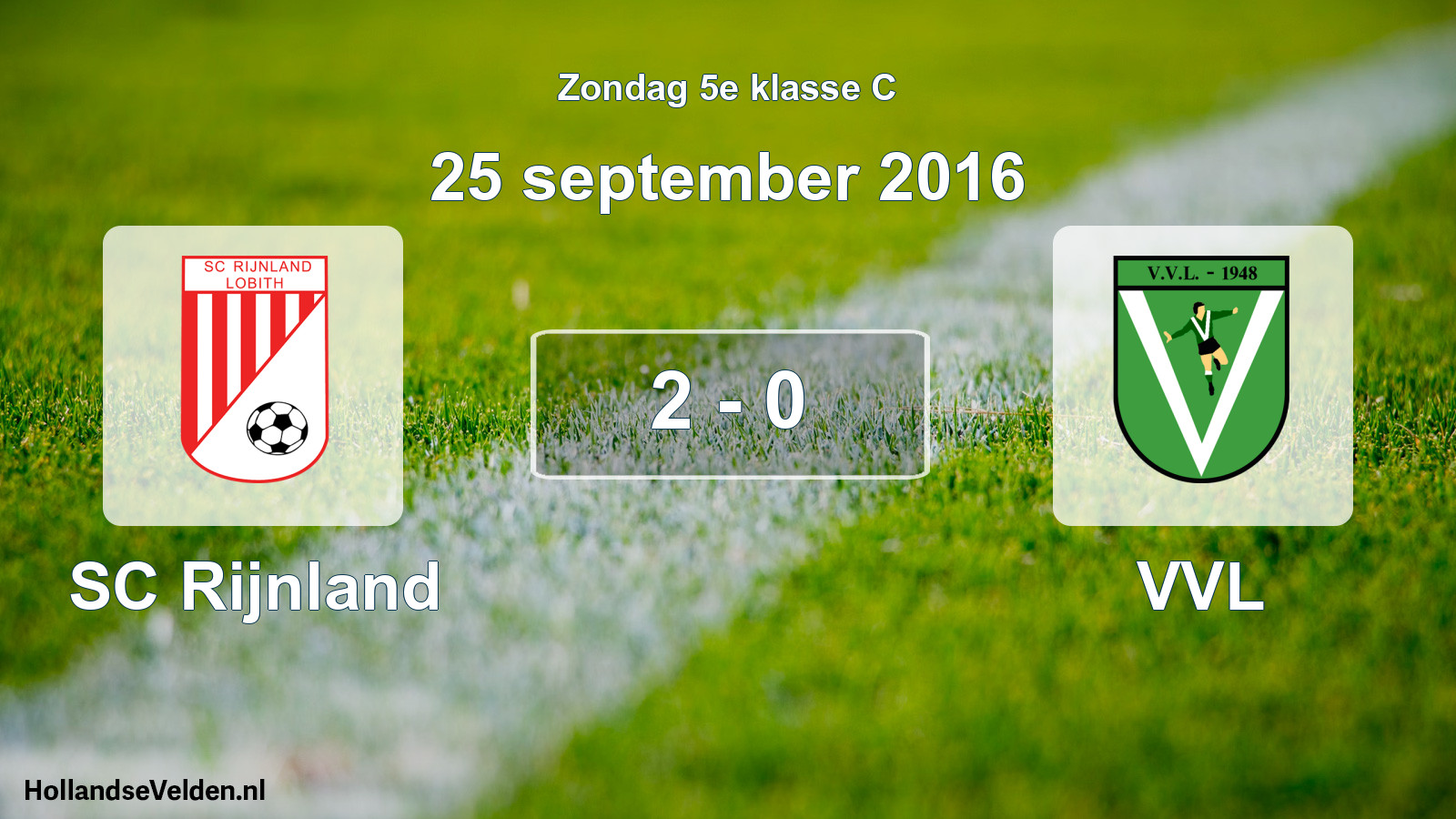 Total number of matches played: SC Rijnland - VVL 2 - 0 (25 September 2016)