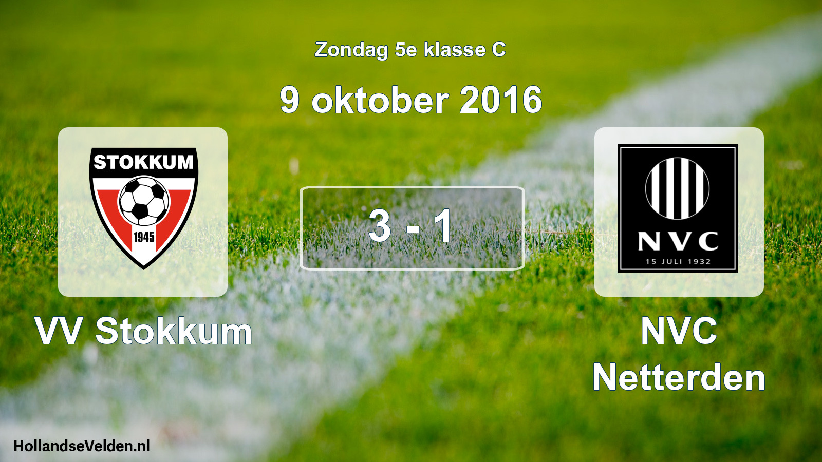 Total number of matches played: VV Stokkum - NVC Netterden 3 - 1 (9 October 2016)