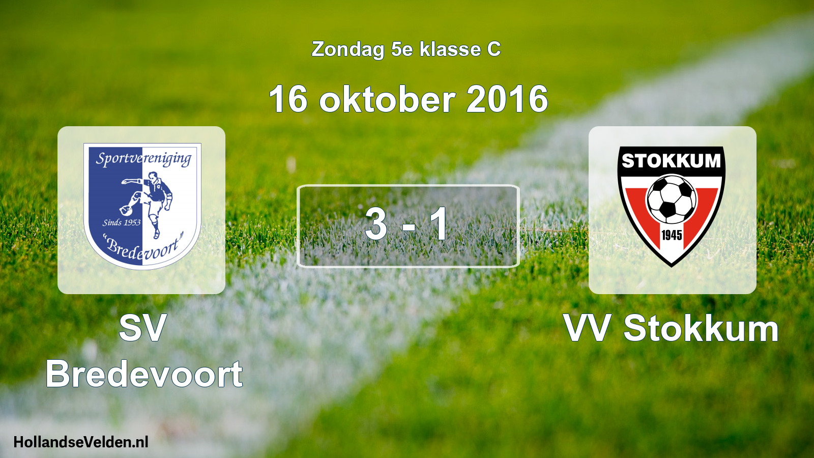Total number of matches played: SV Bredevoort - VV Stokkum 3 - 1 (16 October 2016)