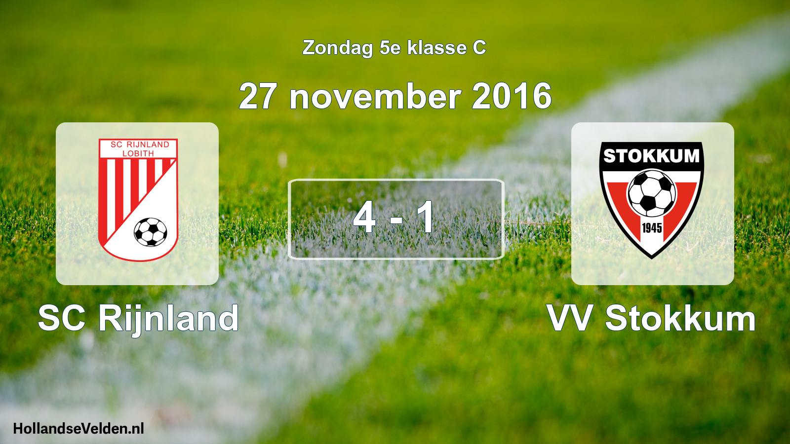 Total number of matches played: SC Rijnland - VV Stokkum 4 - 1 (27 November 2016)