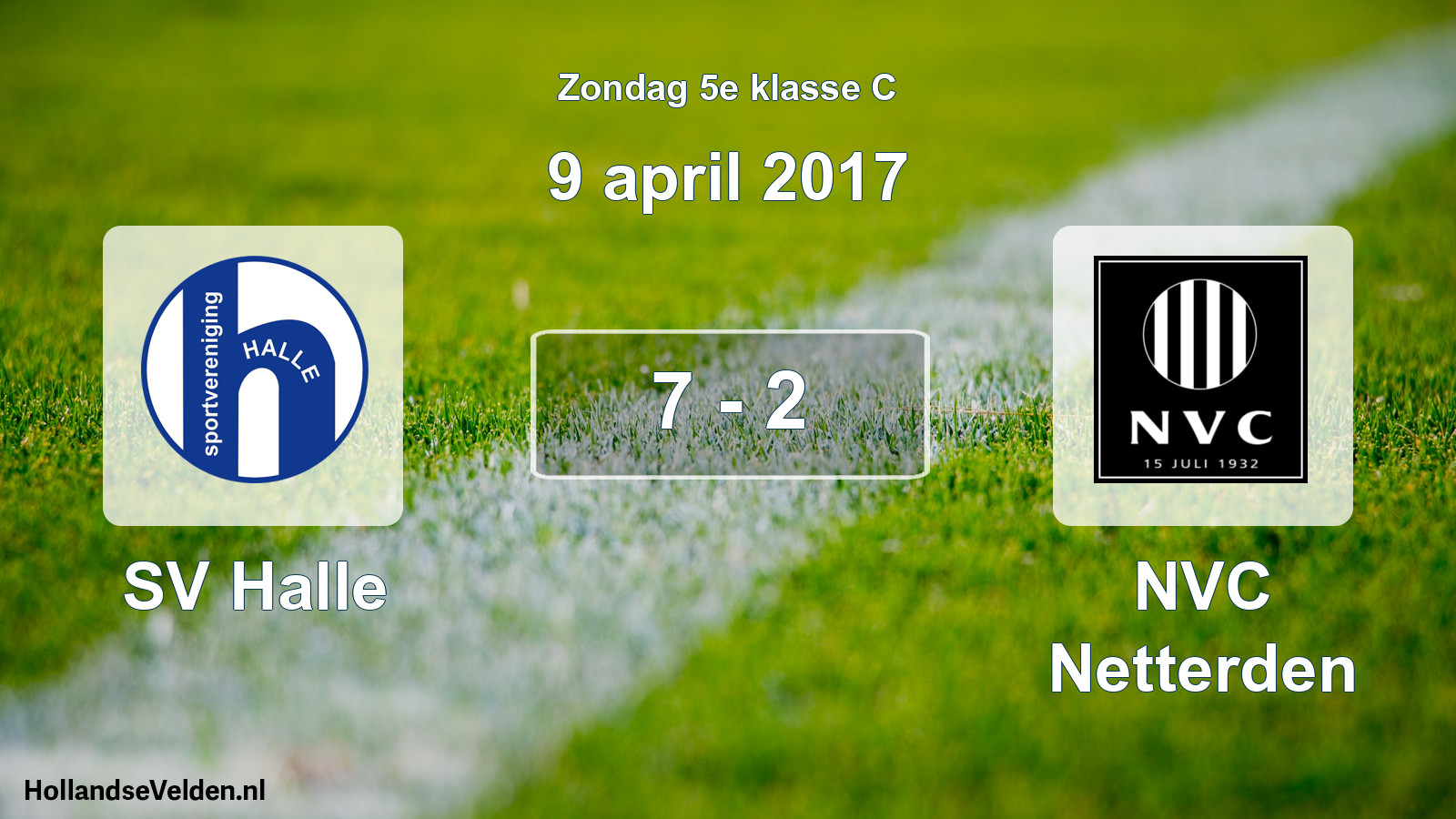 Total number of matches played: SV Halle - NVC Netterden 7 - 2 (9 April 2017)