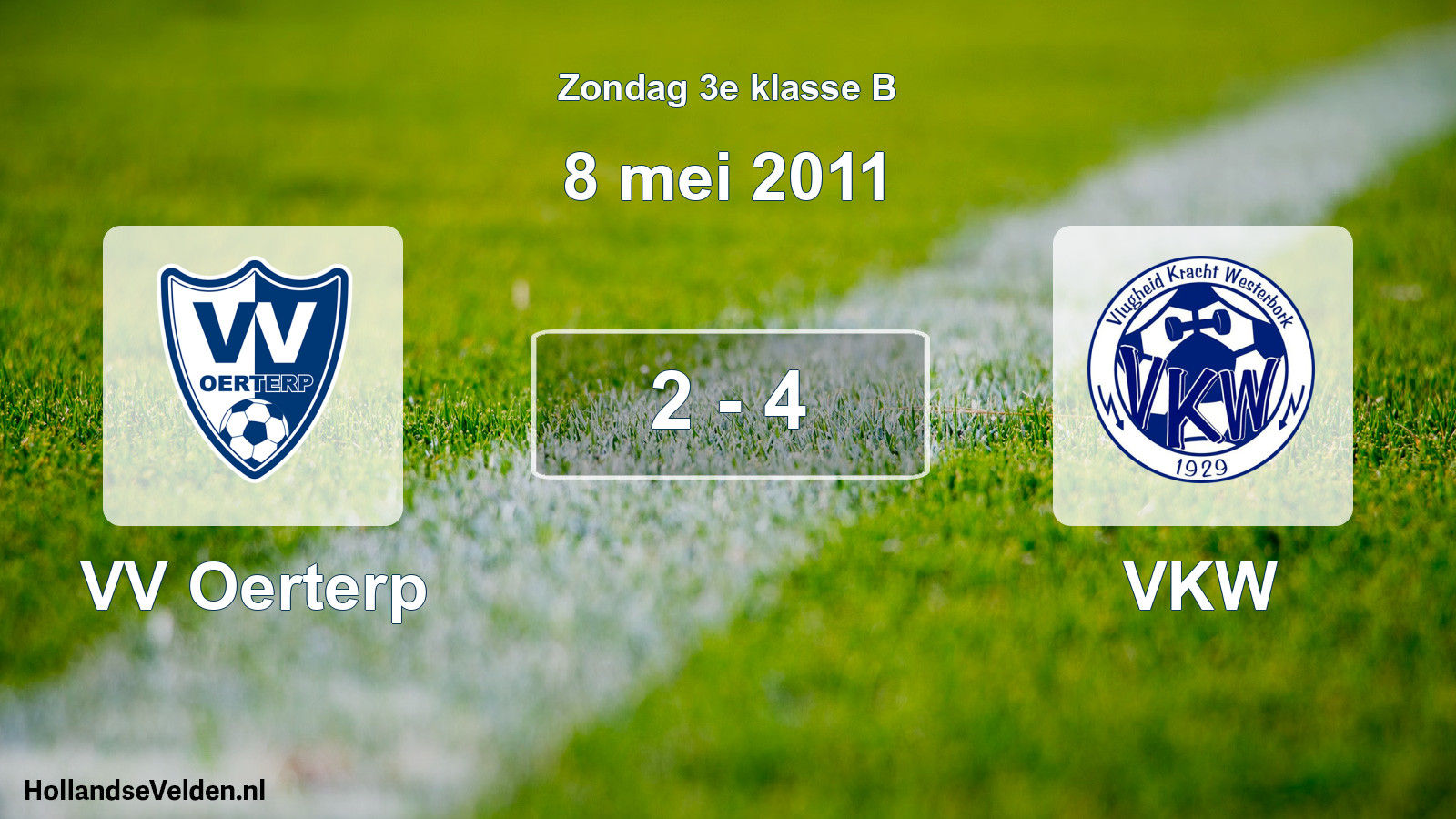 Total number of matches played: VV Oerterp - VKW 2 - 4 (8 May 2011)