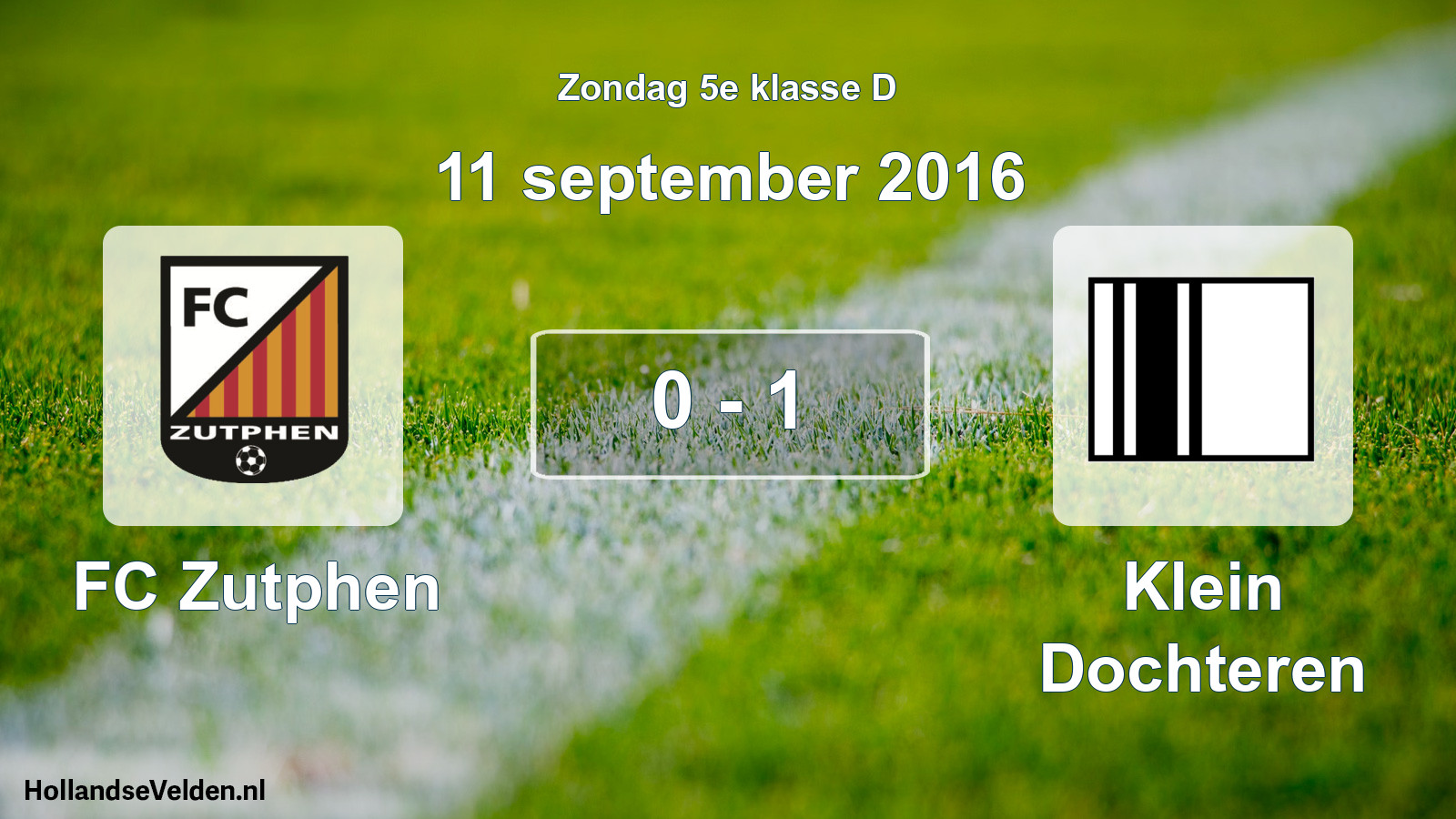 Total number of matches played: FC Zutphen - Klein Dochteren 0 - 1 (11 September 2016)