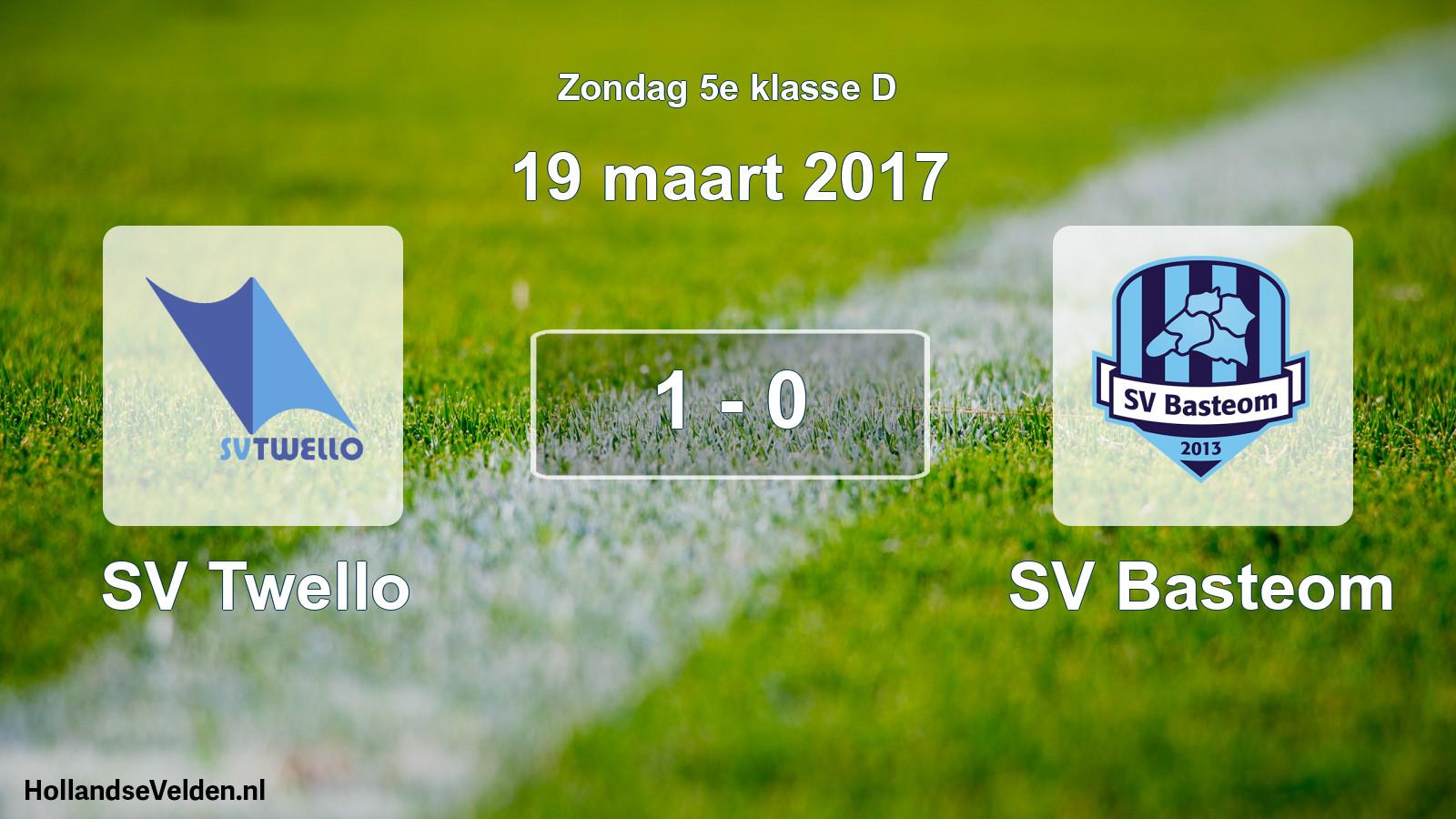 Total number of matches played: SV Twello - SV Basteom 1 - 0 (19 March 2017)