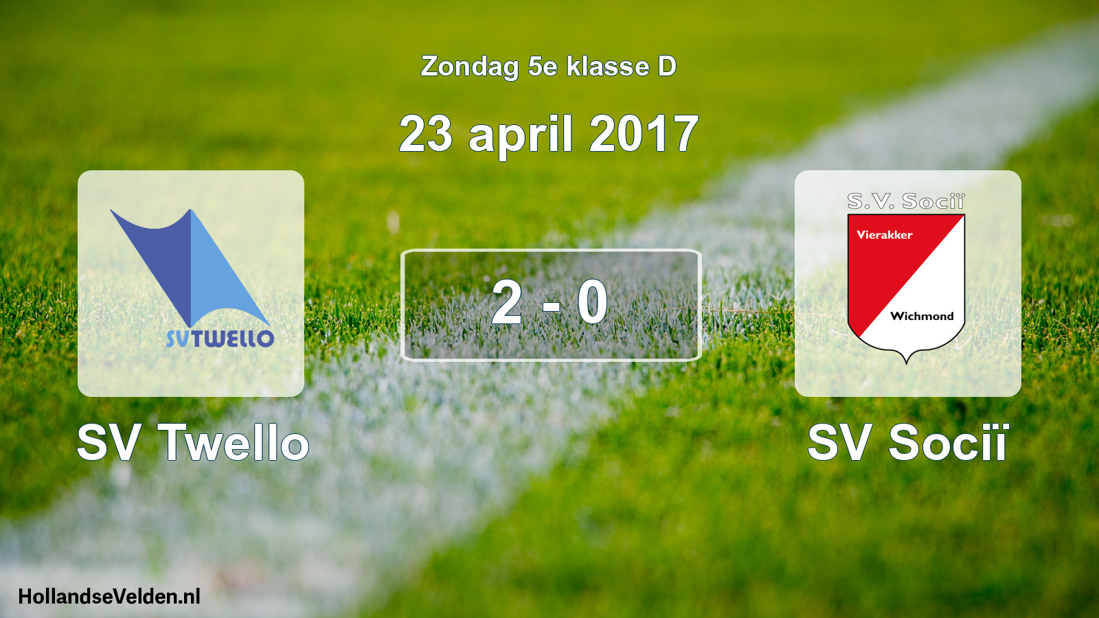 Total number of matches played: SV Twello - SV Sociï 2 - 0 (23 April 2017)