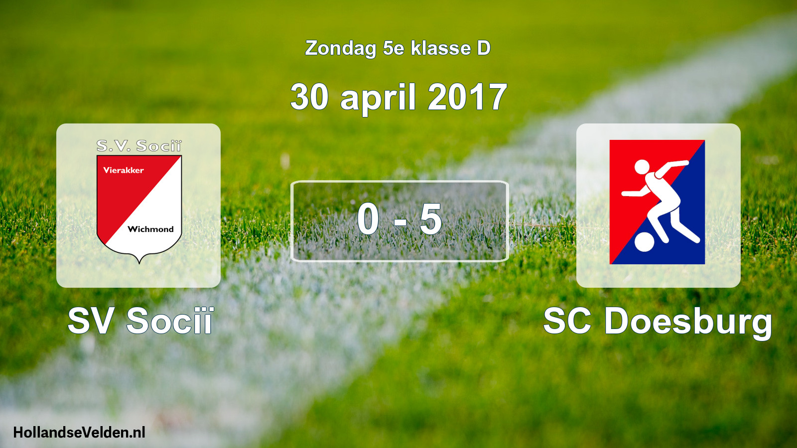 Total number of matches played: SV Sociï - SC Doesburg 0 - 5 (30 April 2017)