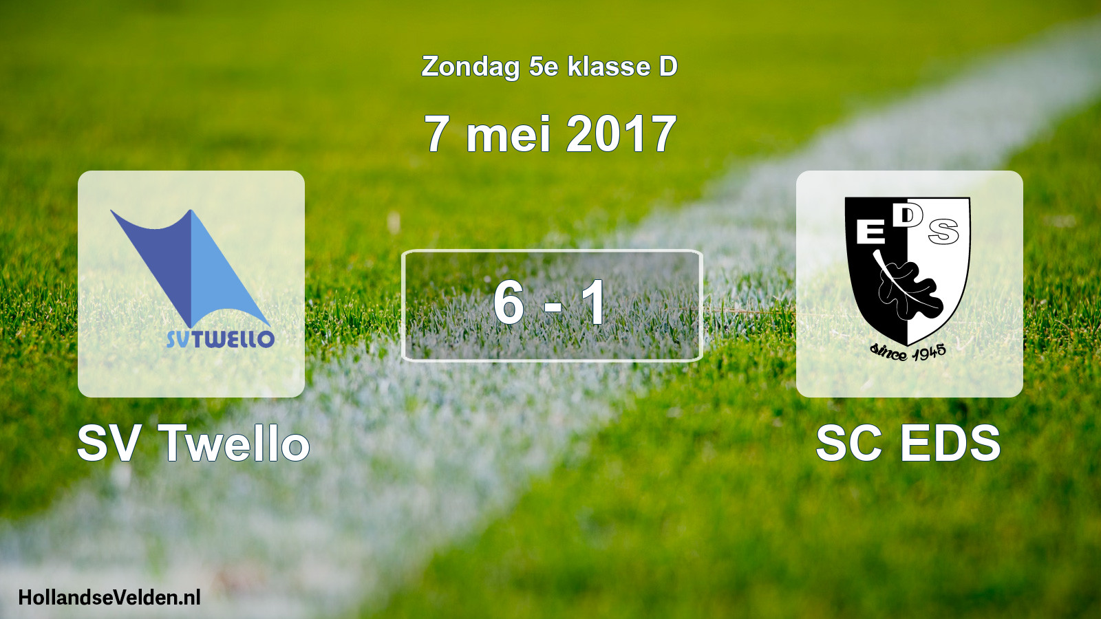 Total number of matches played: SV Twello - SC EDS 6 - 1 (7 May 2017)