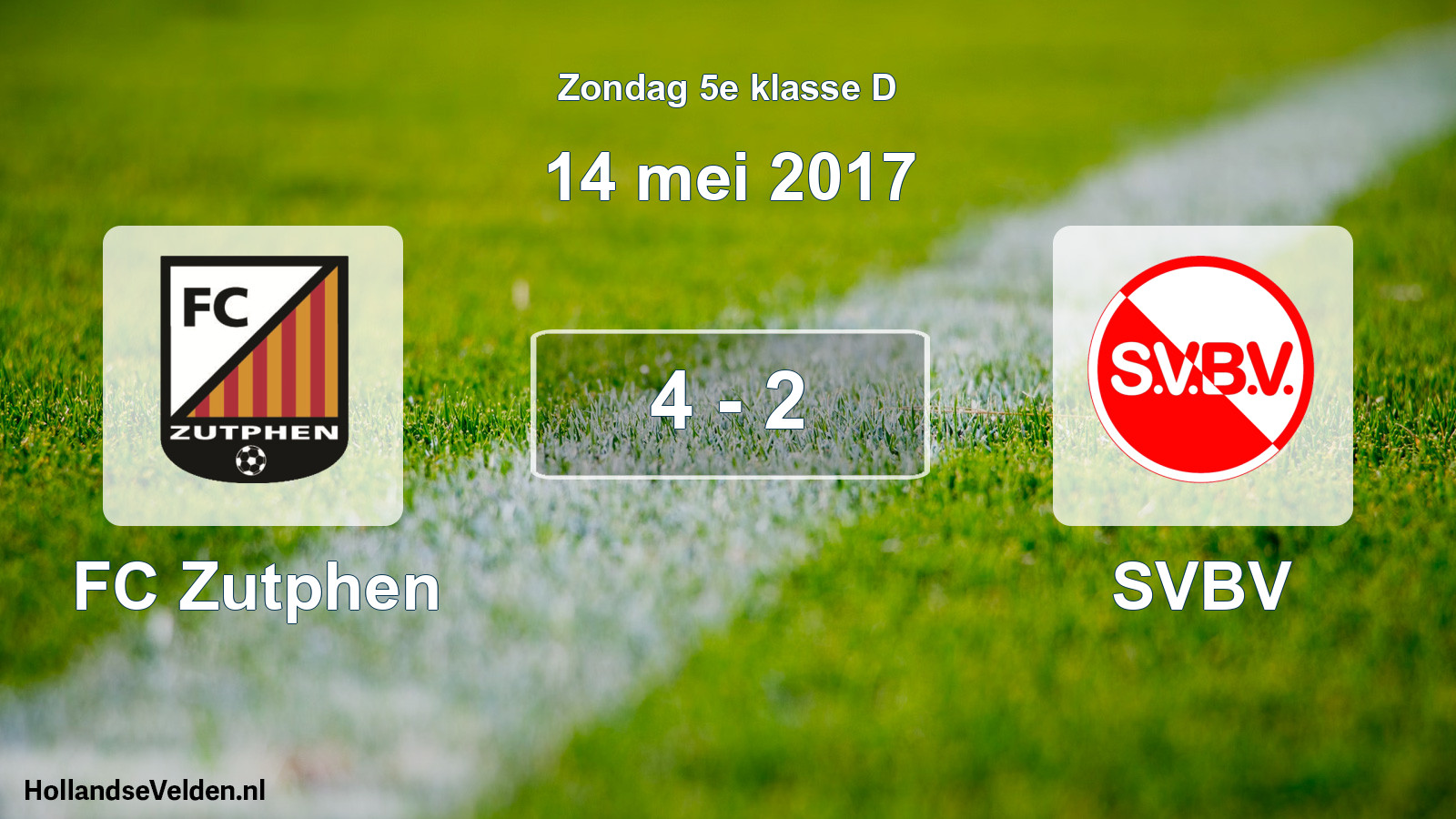 Total number of matches played: FC Zutphen - SVBV 4 - 2 (14 May 2017)