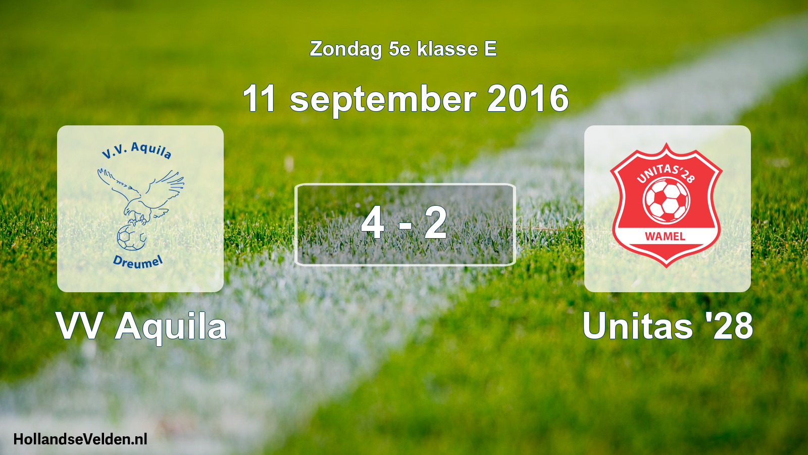 Total number of matches played: VV Aquila - Unitas '28 4 - 2 (11 September 2016)