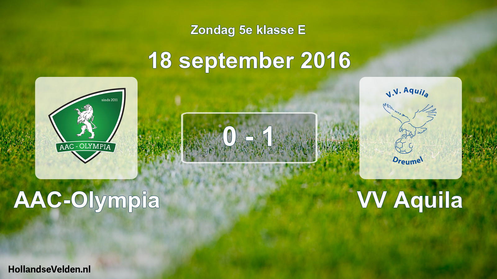 Total number of matches played: AAC-Olympia - VV Aquila 0 - 1 (18 September 2016)
