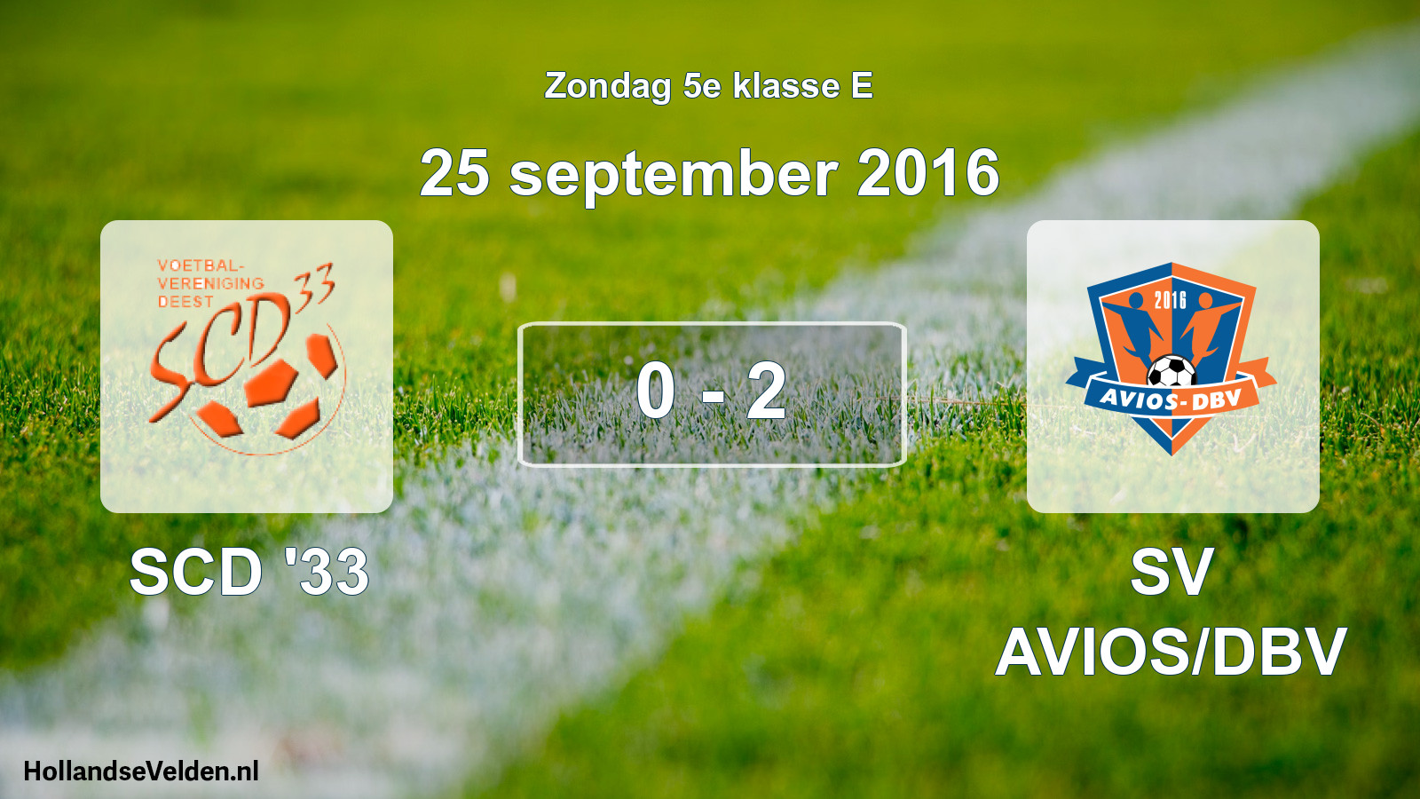 Total number of matches played: SCD '33 - SV AVIOS/DBV 0 - 2 (25 September 2016)