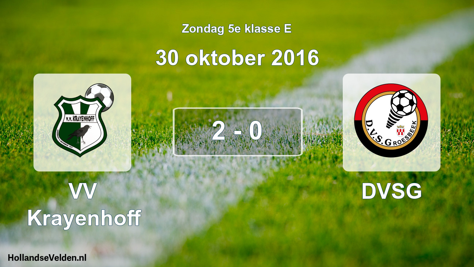 Total number of matches played: VV Krayenhoff - DVSG 2 - 0 (30 October 2016)