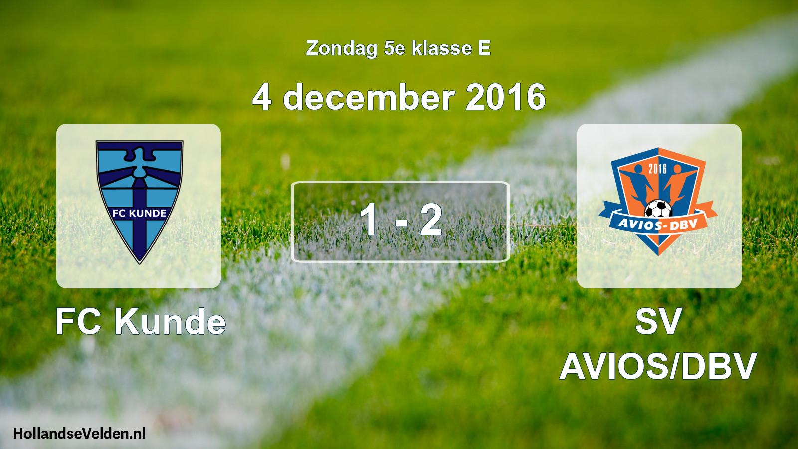 Total number of matches played: FC Kunde - SV AVIOS/DBV 1 - 2 (4 December 2016)