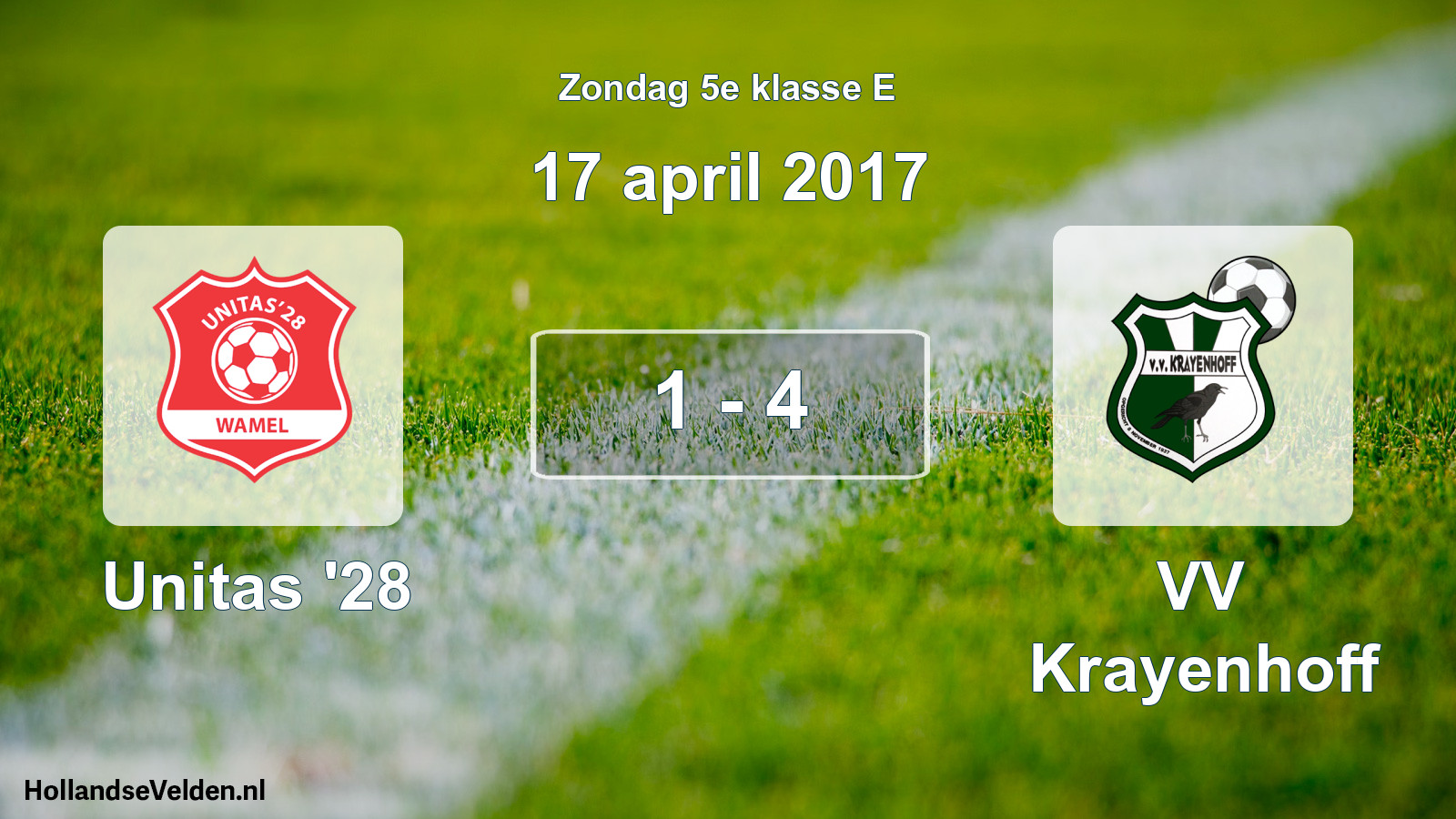 Total number of matches played: Unitas '28 - VV Krayenhoff 1 - 4 (17 April 2017)