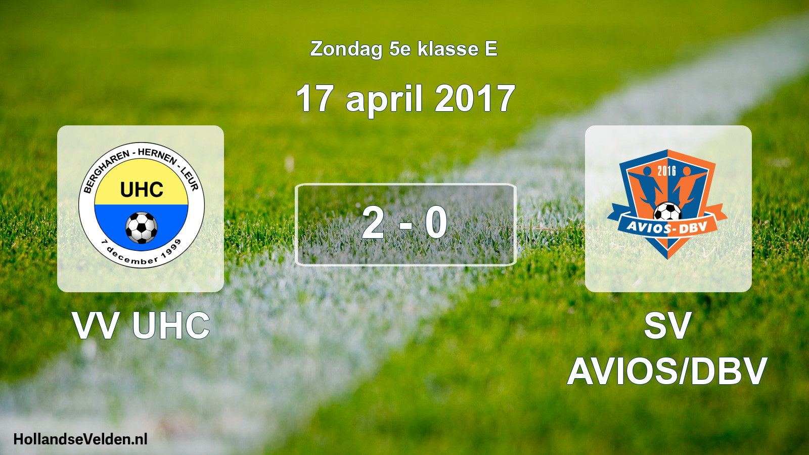Total number of matches played: VV UHC - SV AVIOS/DBV 2 - 0 (17 April 2017)