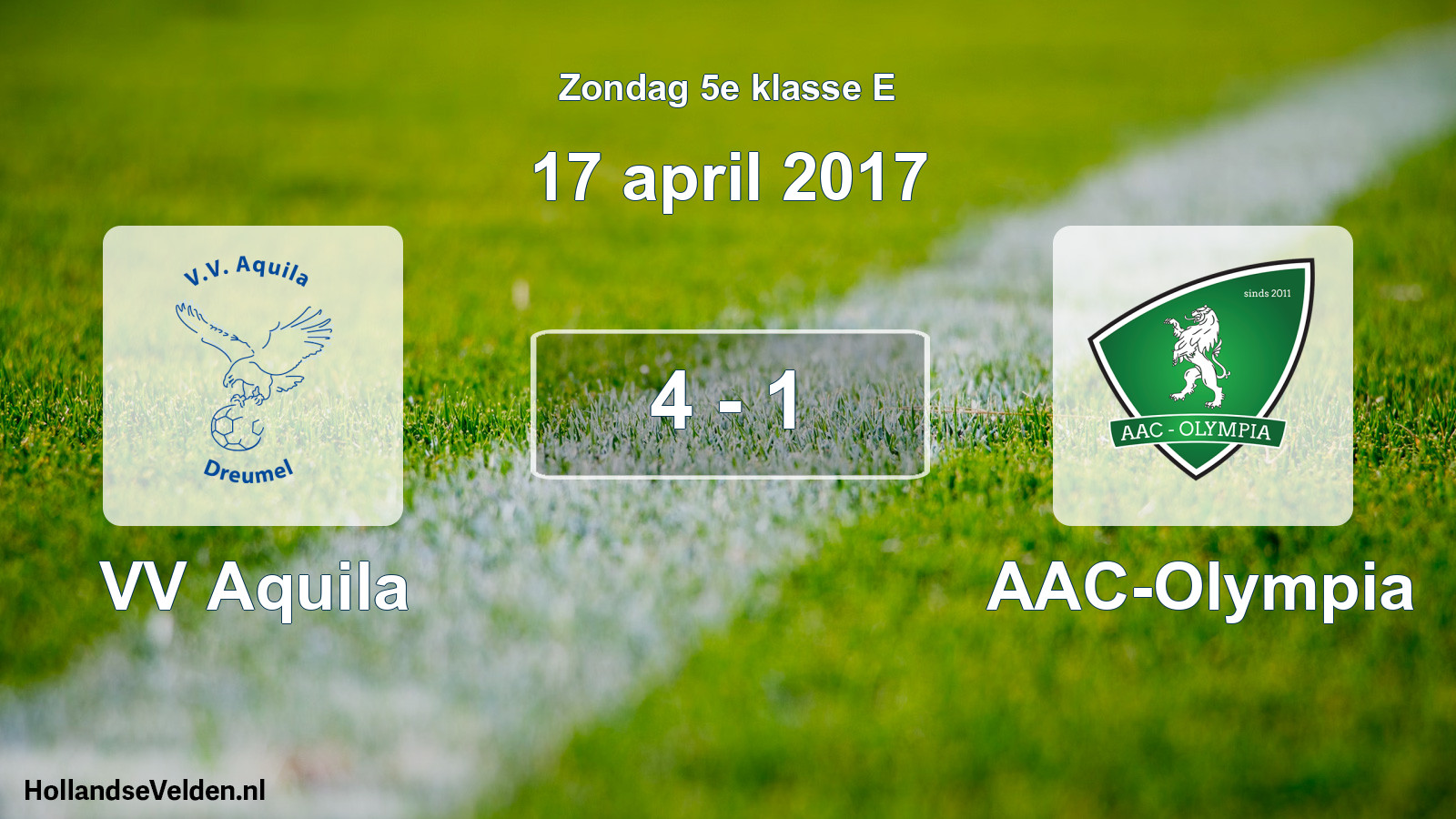 Total number of matches played: VV Aquila - AAC-Olympia 4 - 1 (17 April 2017)