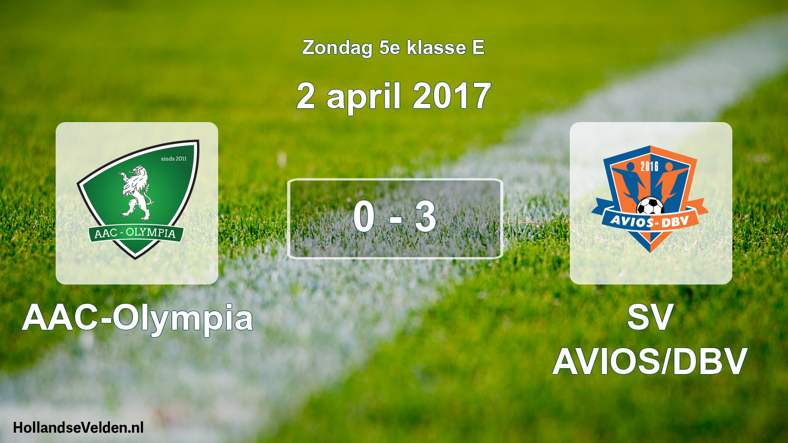 Total number of matches played: AAC-Olympia - SV AVIOS/DBV 0 - 3 (2 April 2017)