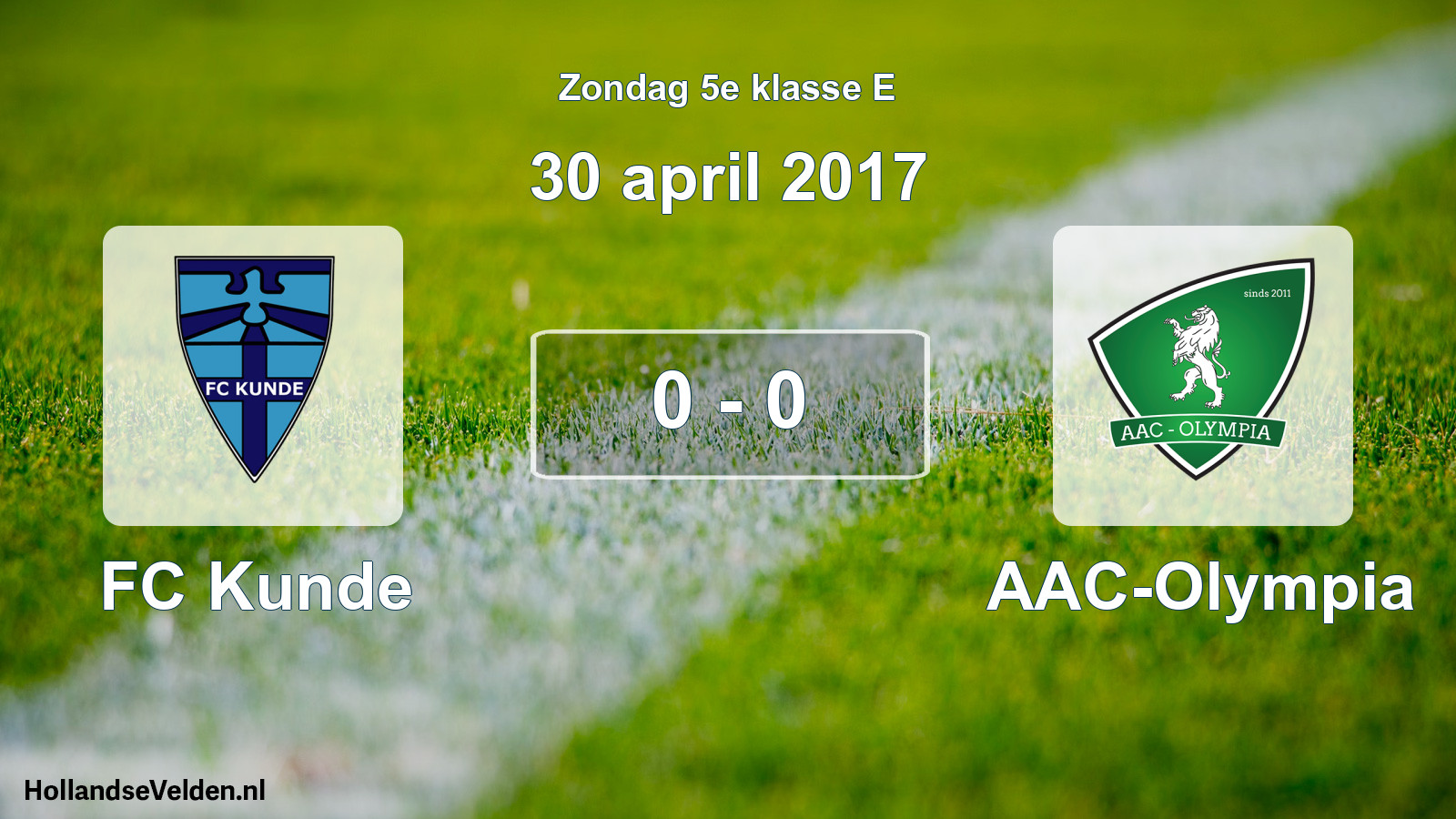 Total number of matches played: FC Kunde - AAC-Olympia 0 - 0 (30 April 2017)