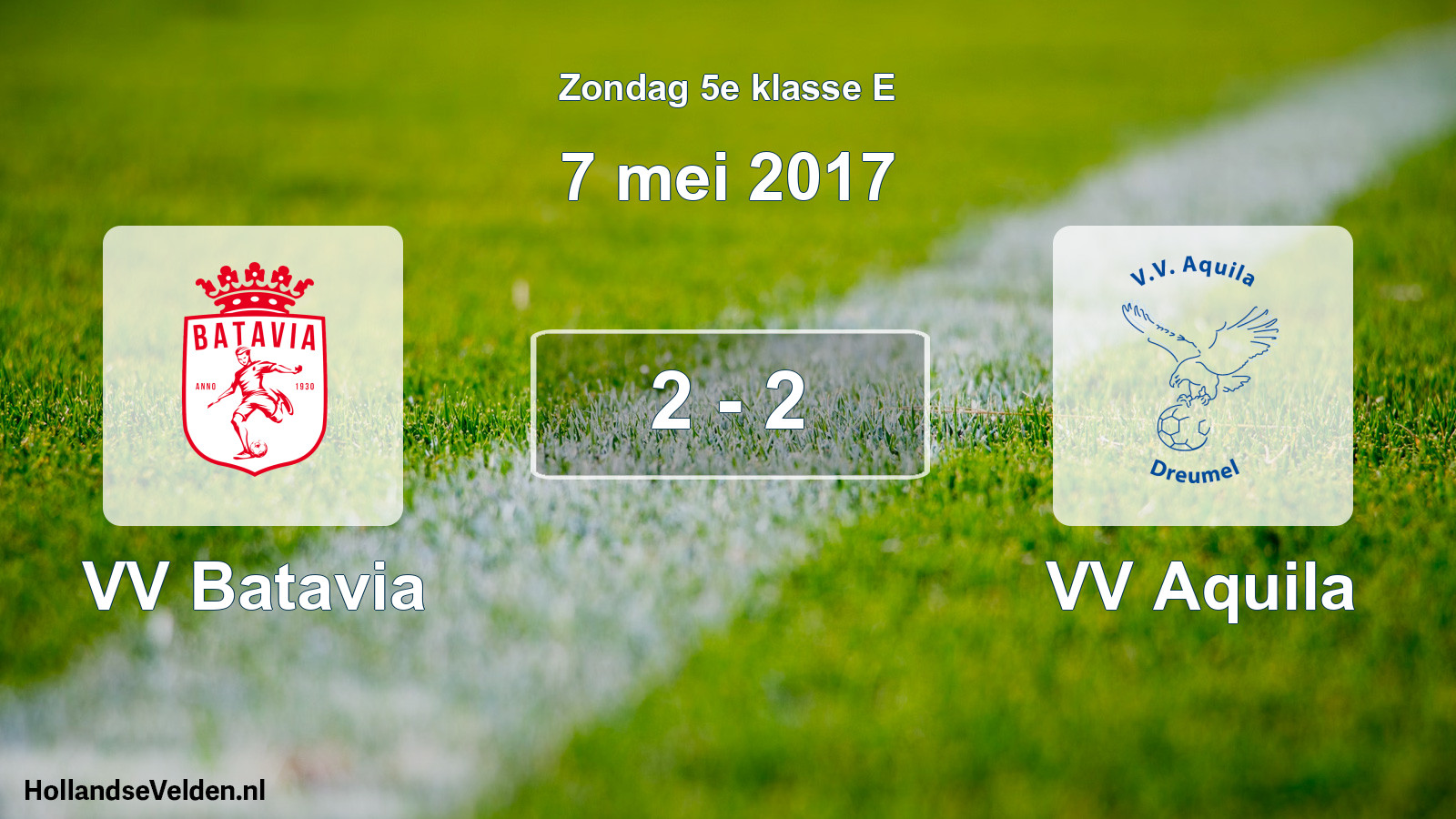 Total number of matches played: VV Batavia - VV Aquila 2 - 2 (7 May 2017)