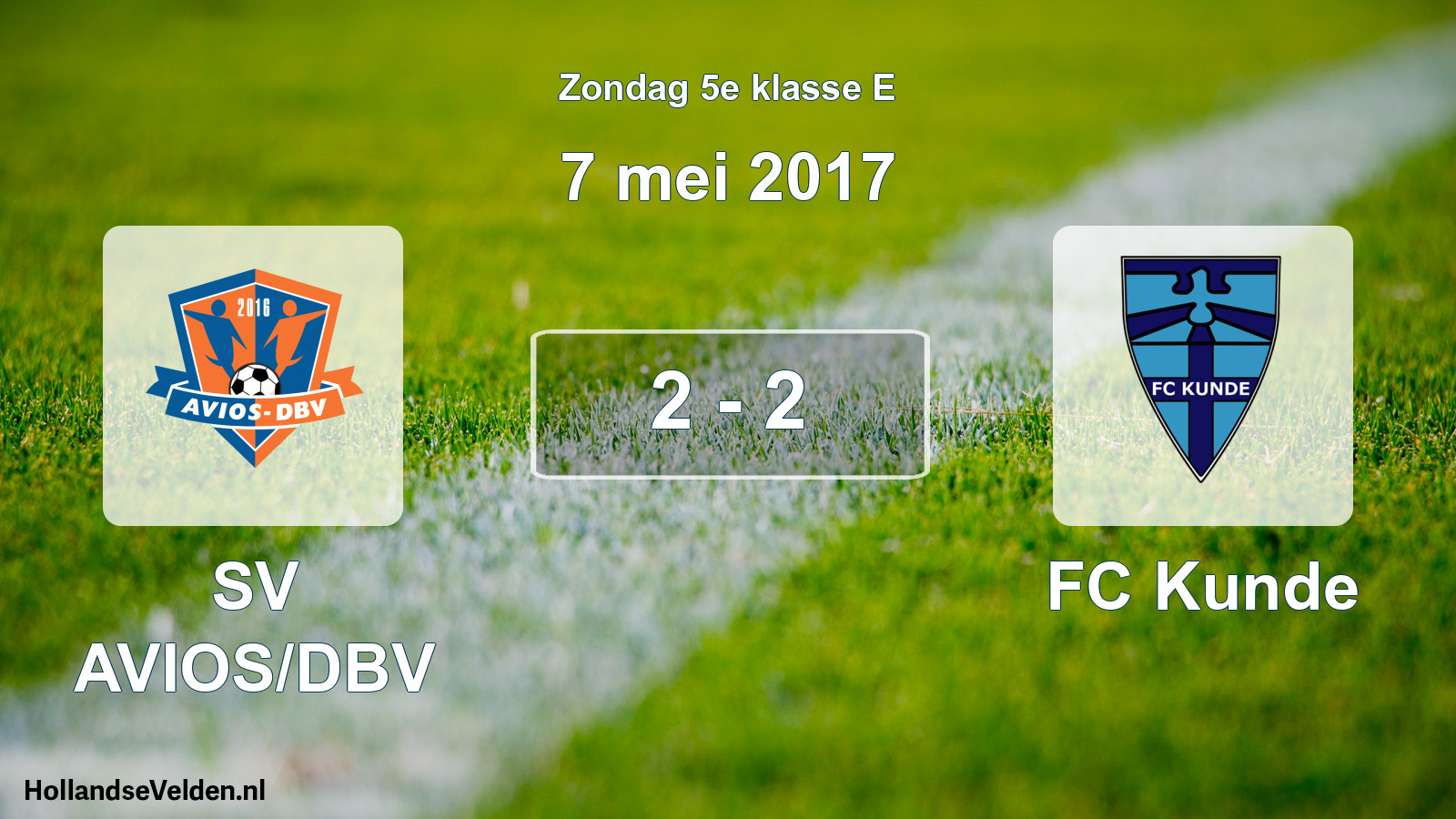 Total number of matches played: SV AVIOS/DBV - FC Kunde 2 - 2 (7 May 2017)