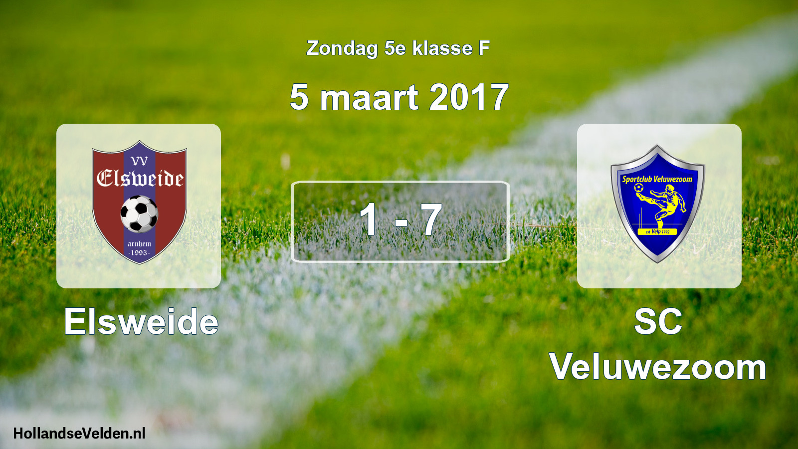 Total number of matches played: Elsweide - SC Veluwezoom 1 - 7 (5 March 2017)