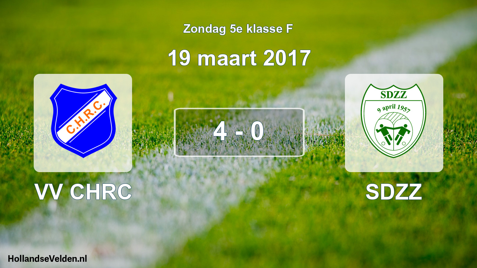 Total number of matches played: VV CHRC - SDZZ 4 - 0 (19 March 2017)