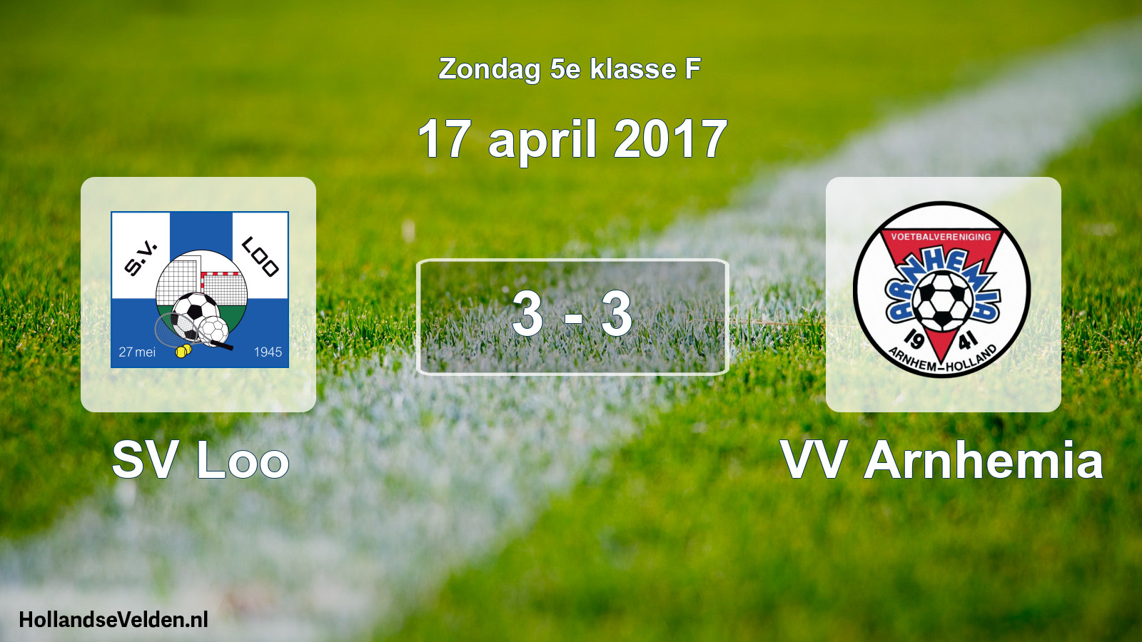 Total number of matches played: SV Loo - VV Arnhemia 3 - 3 (17 April 2017)