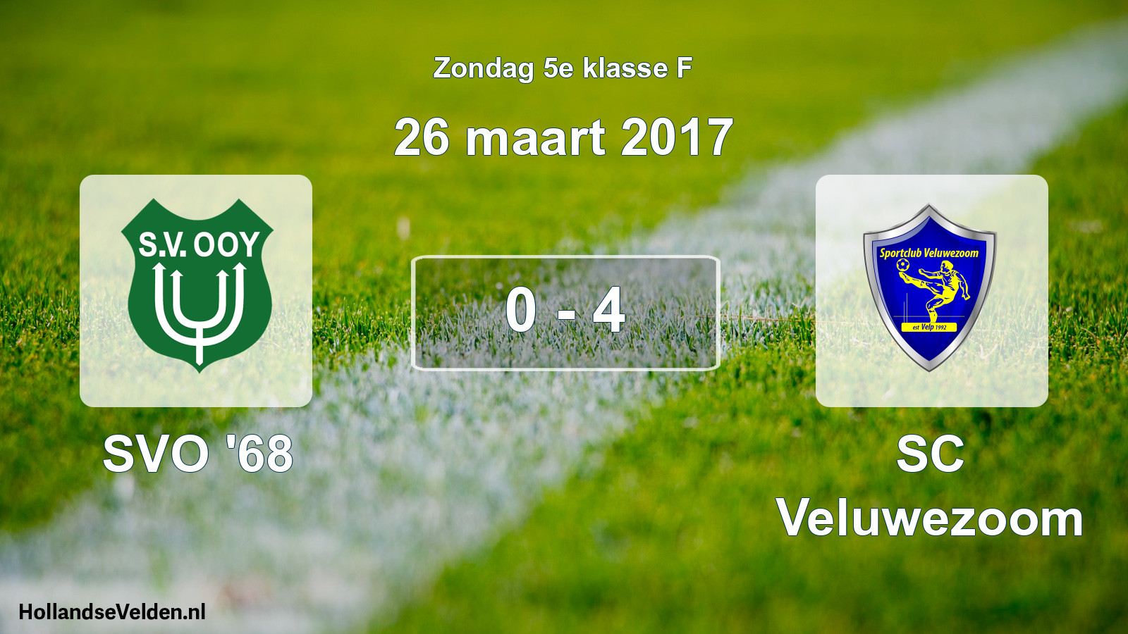 Total number of matches played: SVO '68 - SC Veluwezoom 0 - 4 (26 March 2017)