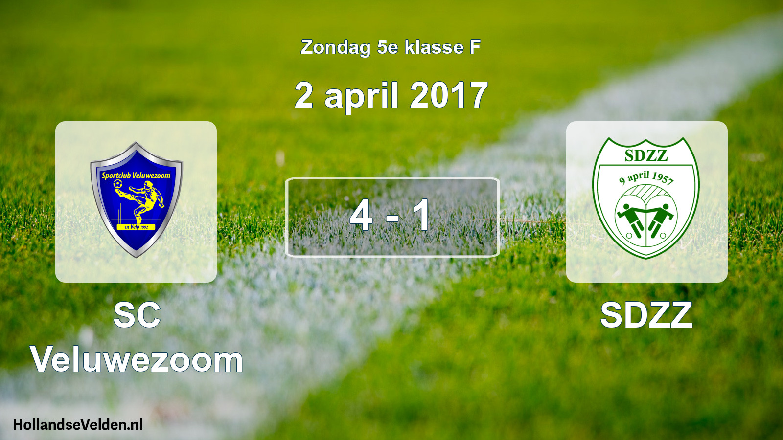 Total number of matches played: SC Veluwezoom - SDZZ 4 - 1 (2 April 2017)