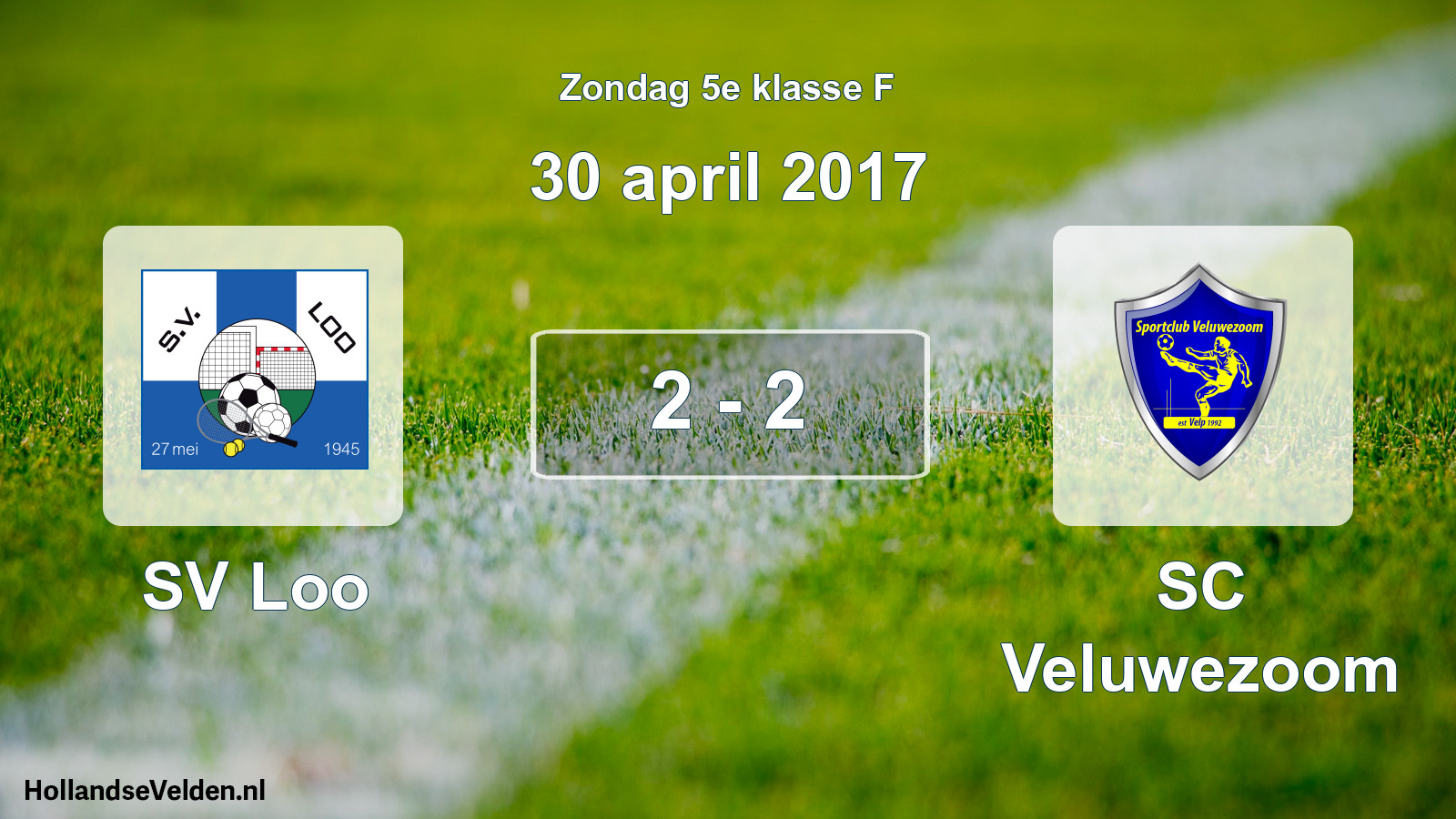 Total number of matches played: SV Loo - SC Veluwezoom 2 - 2 (30 April 2017)