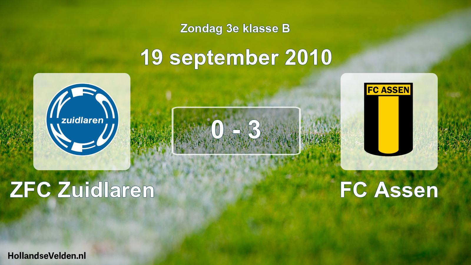 Total number of matches played: ZFC Zuidlaren - FC Assen 0 - 3 (19 September 2010)