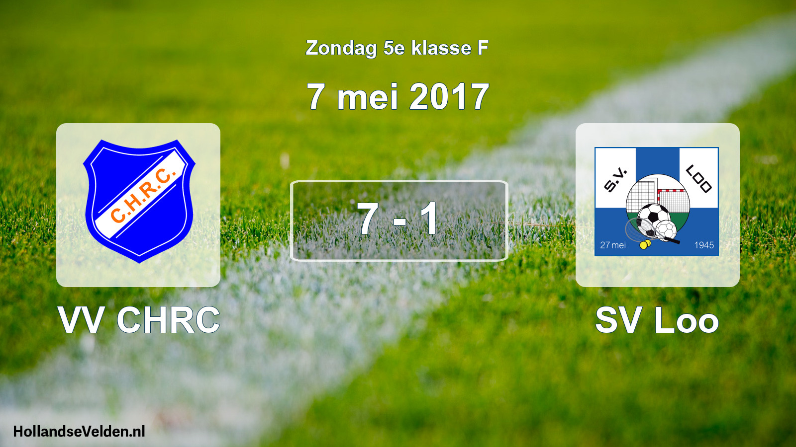 Total number of matches played: VV CHRC - SV Loo 7 - 1 (7 May 2017)