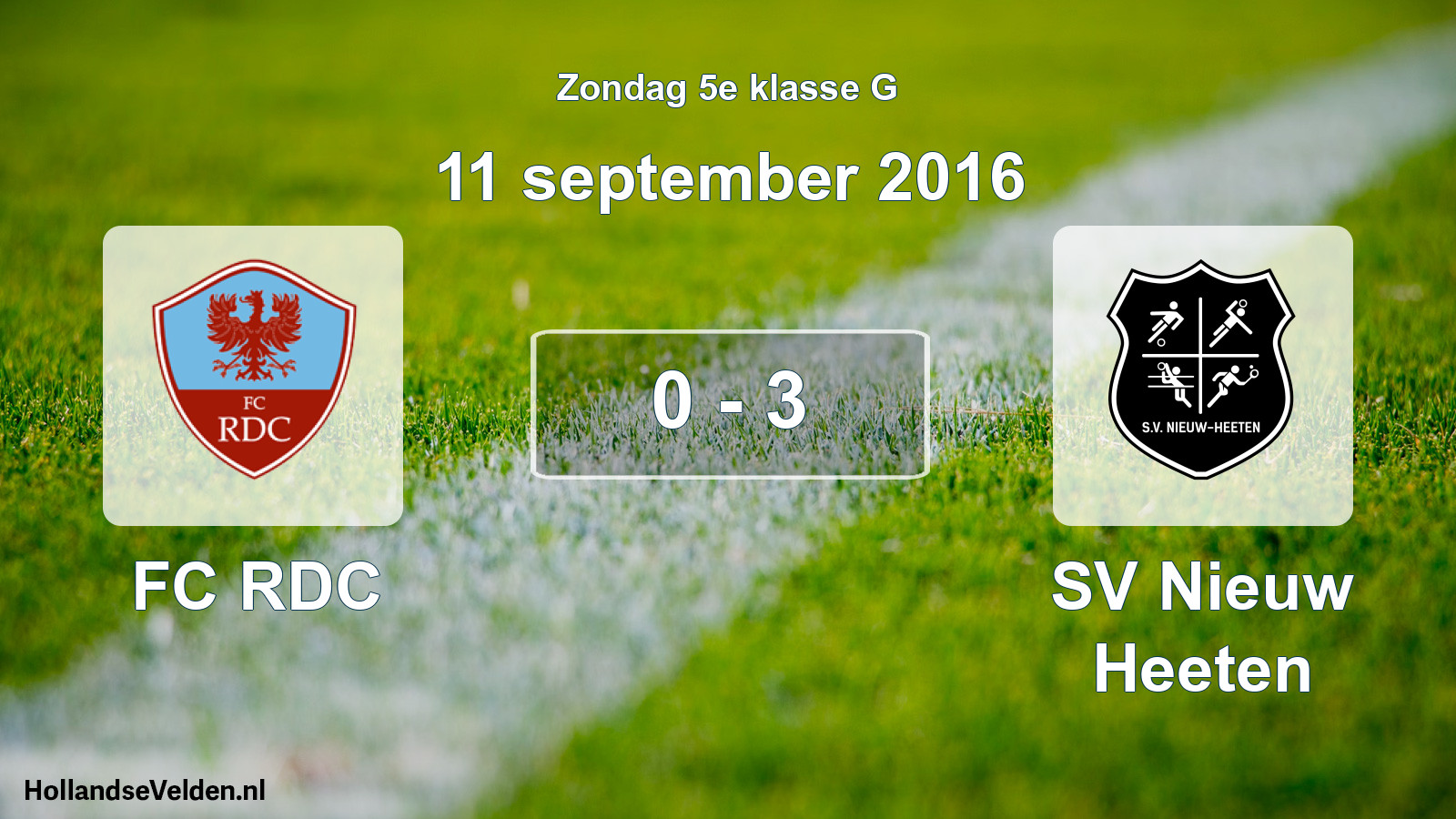 Total number of matches played: FC RDC - SV Nieuw Heeten 0 - 3 (11 September 2016)