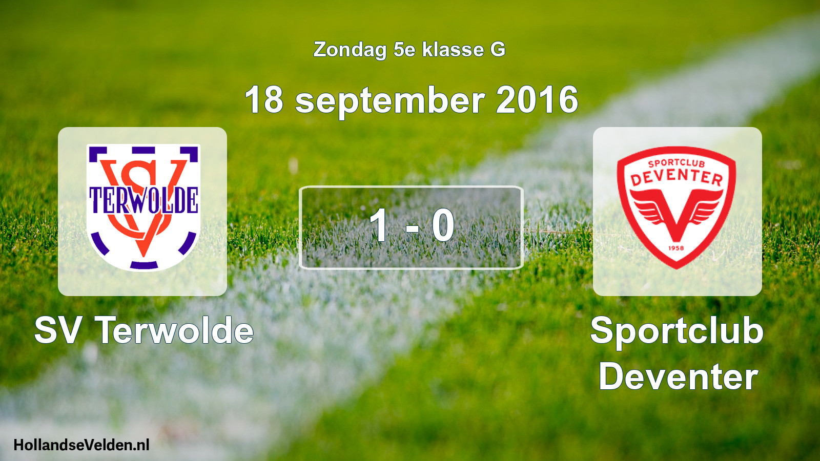 Total number of matches played: SV Terwolde - Sportclub Deventer 1 - 0 (18 September 2016)