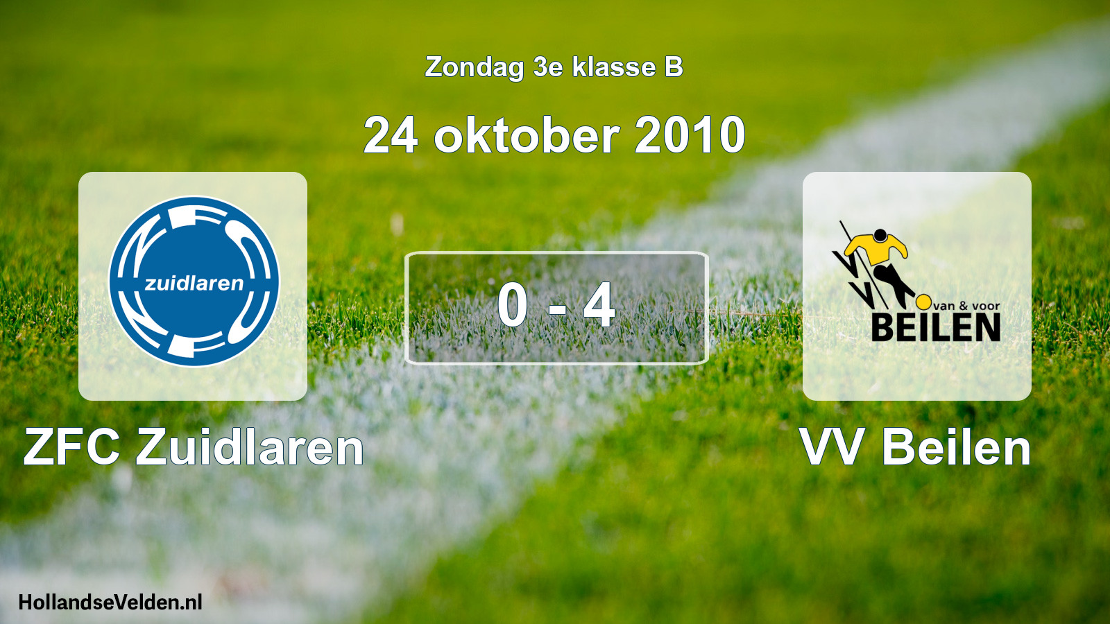 Total number of matches played: ZFC Zuidlaren - VV Beilen 0 - 4 (24 October 2010)