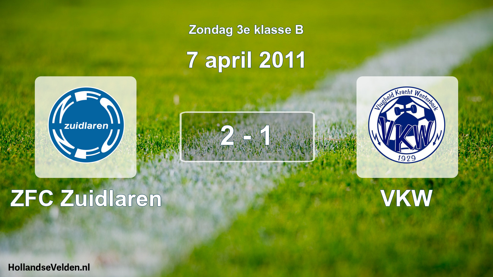 Total number of matches played: ZFC Zuidlaren - VKW 2 - 1 (7 April 2011)