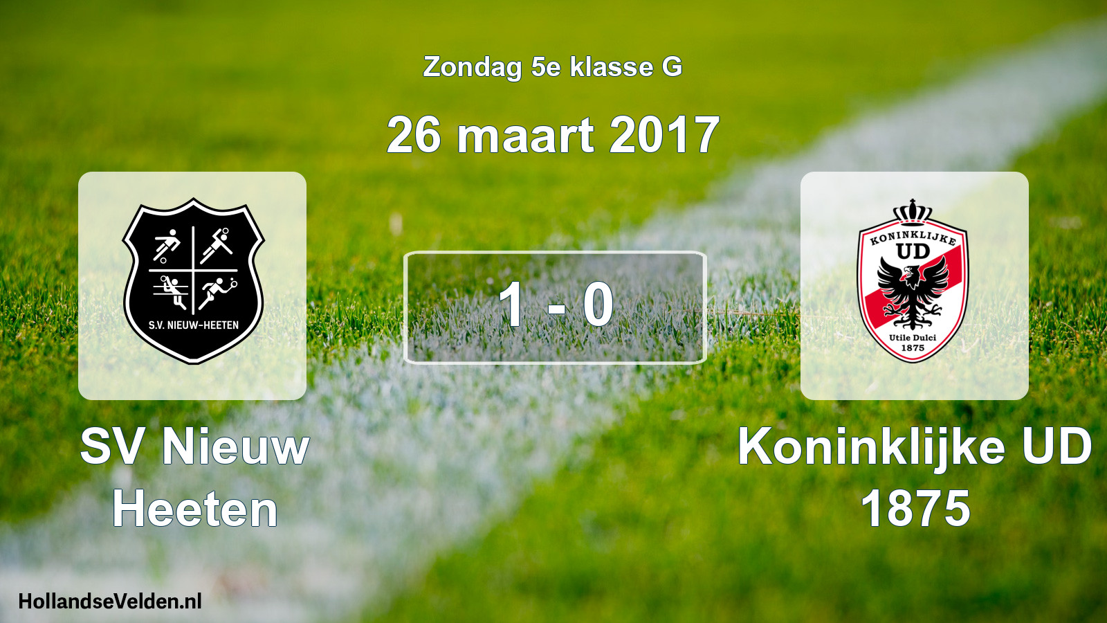 Total number of matches played: SV Nieuw Heeten - Koninklijke UD 1875 1 - 0 (26 March 2017)