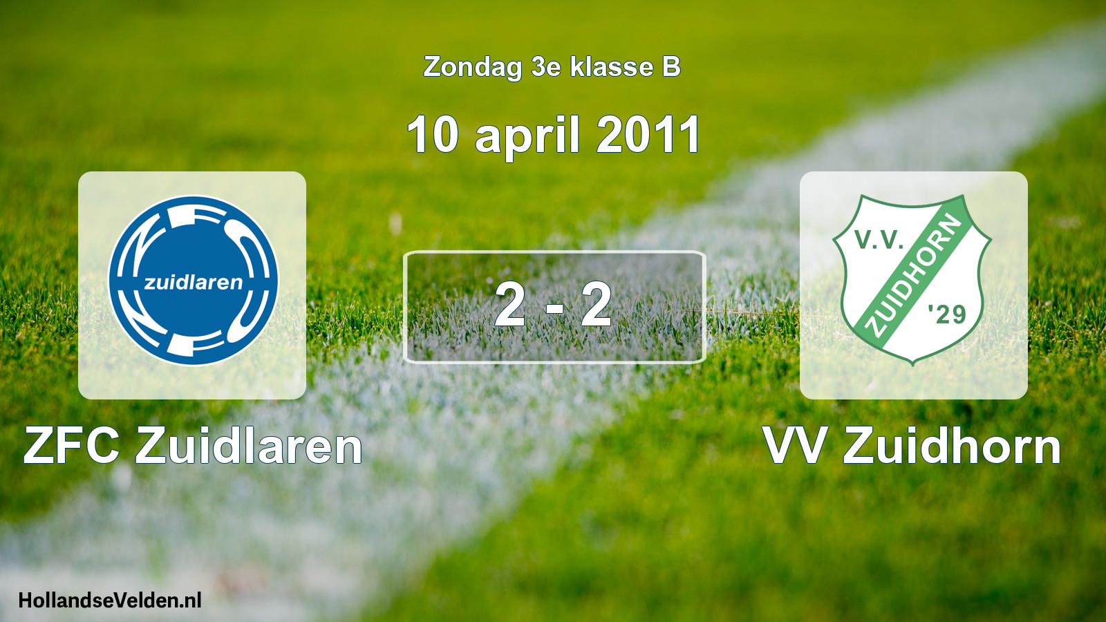 Total number of matches played: ZFC Zuidlaren - VV Zuidhorn 2 - 2 (10 April 2011)