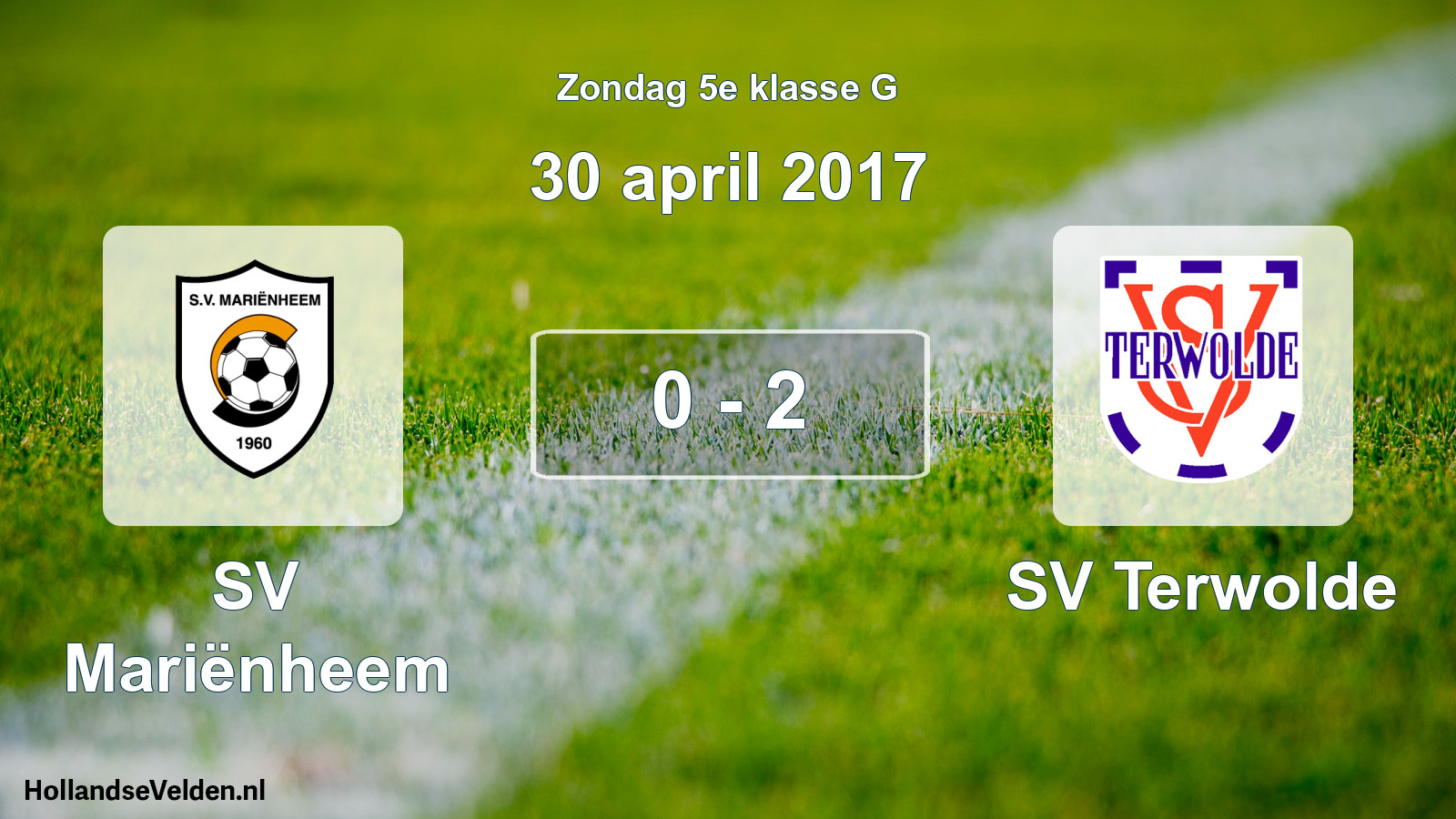 Total number of matches played: SV Mariënheem - SV Terwolde 0 - 2 (30 April 2017)