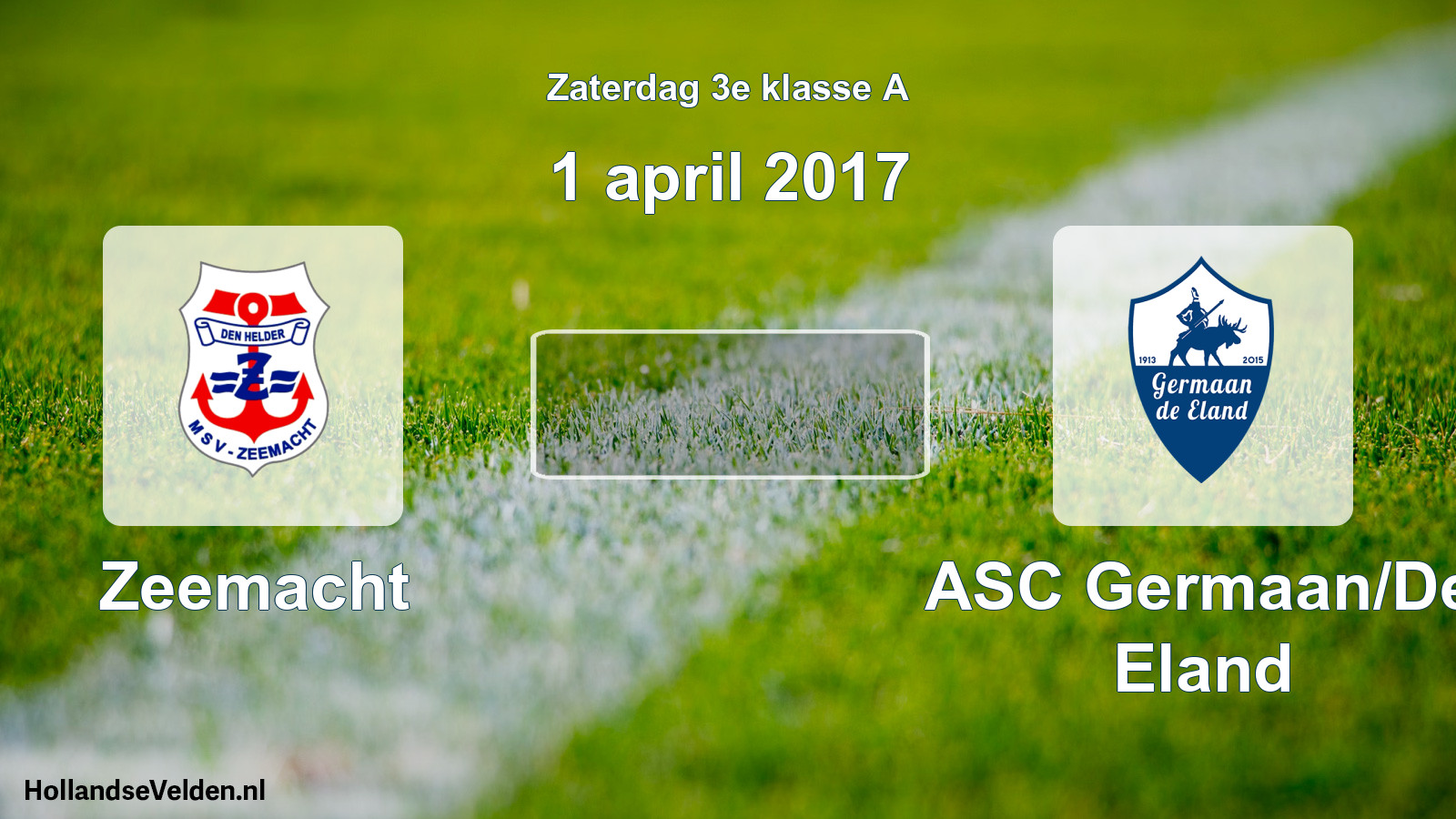 Geplande wedstrijd: Zeemacht - ASC Germaan/De Eland (1 april 2017)