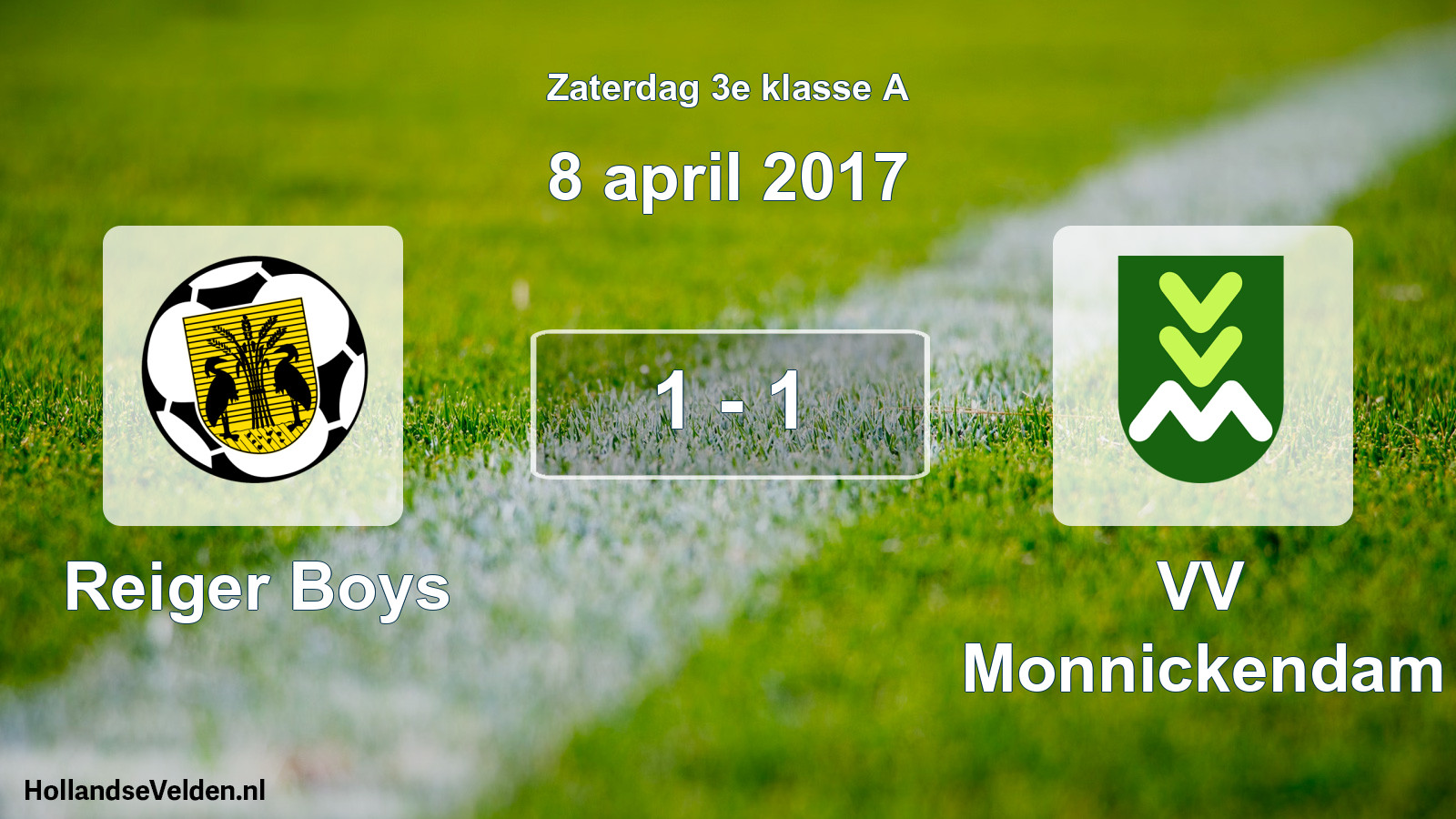Total number of matches played: Reiger Boys - VV Monnickendam 1 - 1 (8 April 2017)