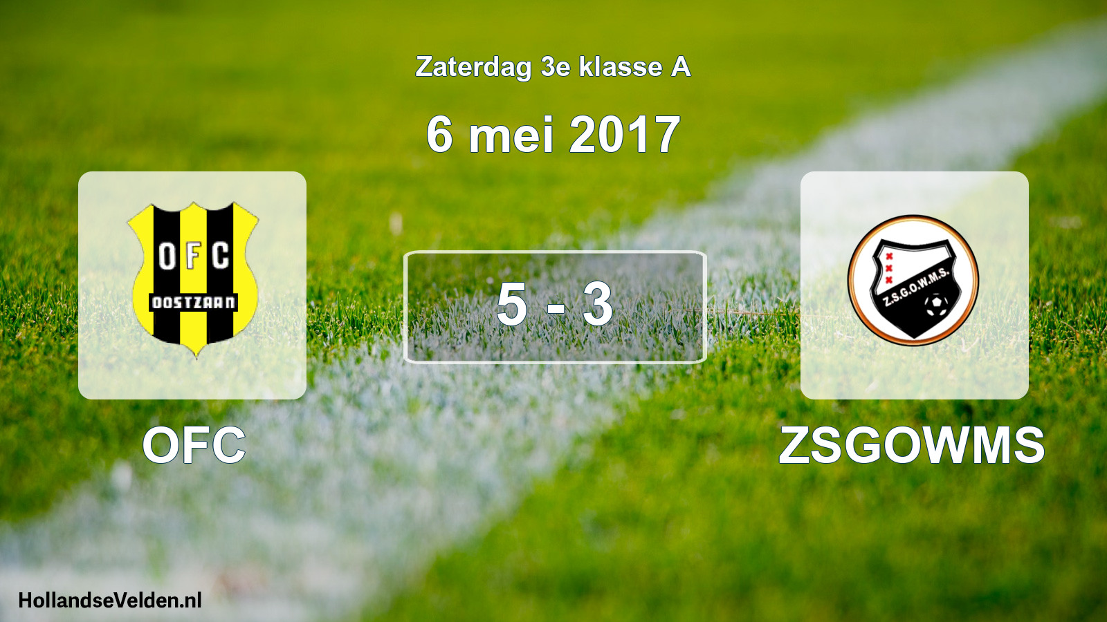 Total number of matches played: OFC - ZSGOWMS 5 - 3 (6 May 2017)