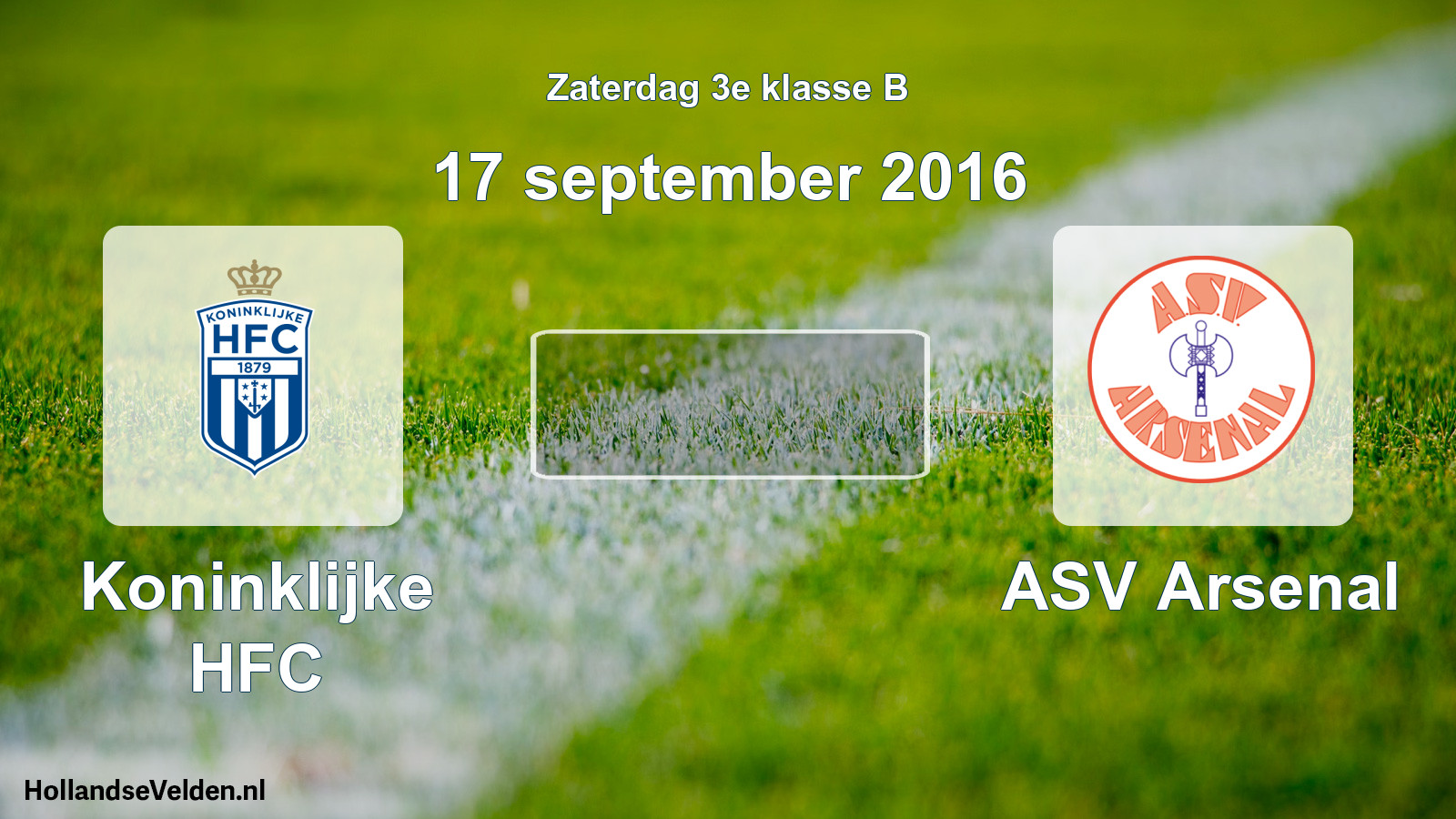 Scheduled Match: Koninklijke HFC - ASV Arsenal (17 September 2016)