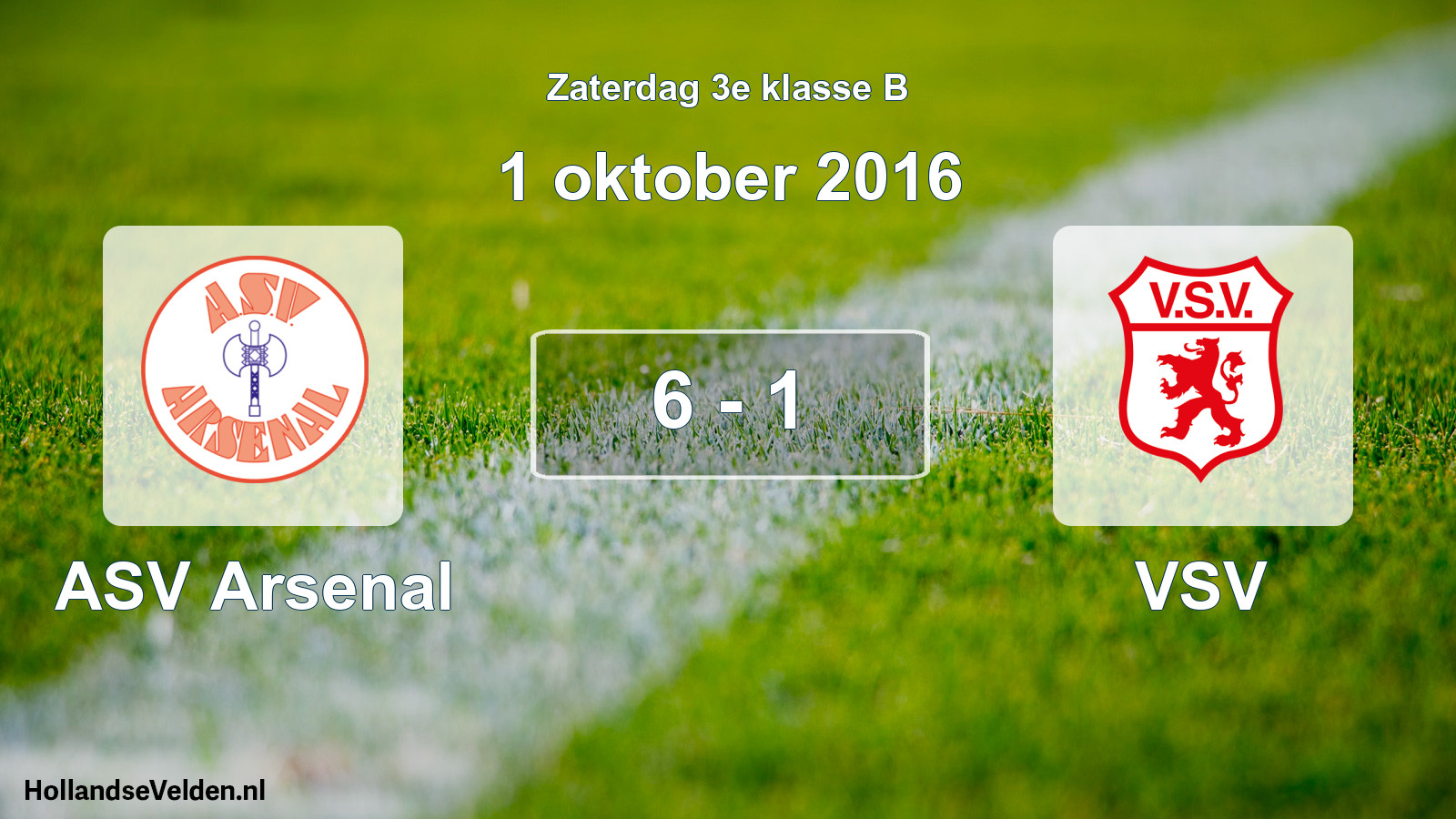 Total number of matches played: ASV Arsenal - VSV 6 - 1 (1 October 2016)