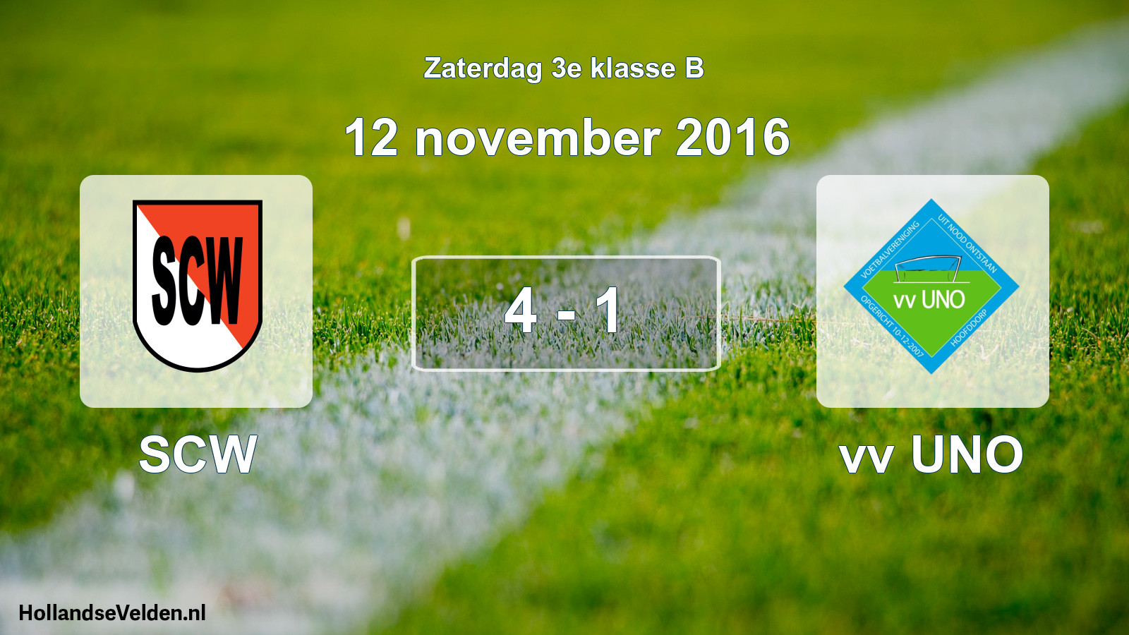 Total number of matches played: SCW - vv UNO 4 - 1 (12 November 2016)