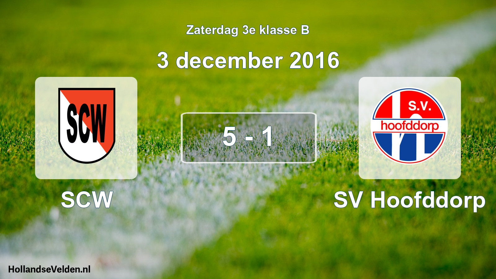 Total number of matches played: SCW - SV Hoofddorp 5 - 1 (3 December 2016)